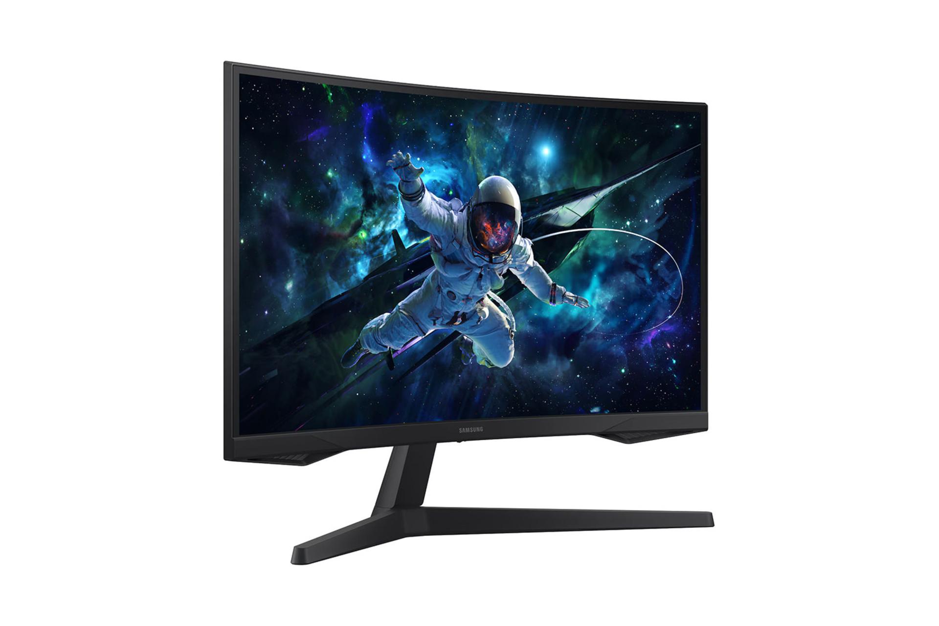 مانیتور سامسونگ Samsung Odyssey G5 G55C LS27CG552 نمای جلو و چپ