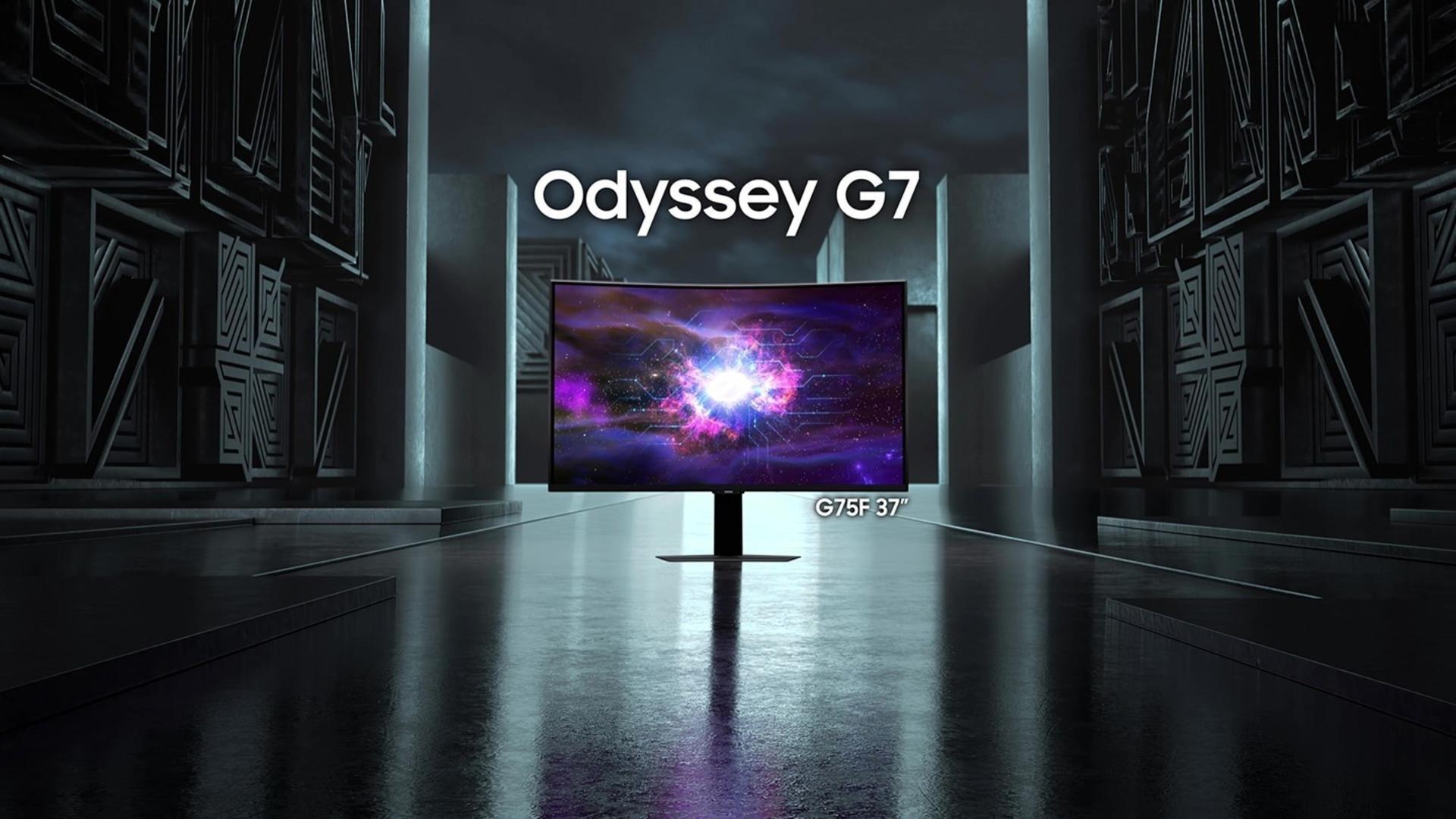 نمای جلو مانیتور سامسونگ اودیسه G7 G75F