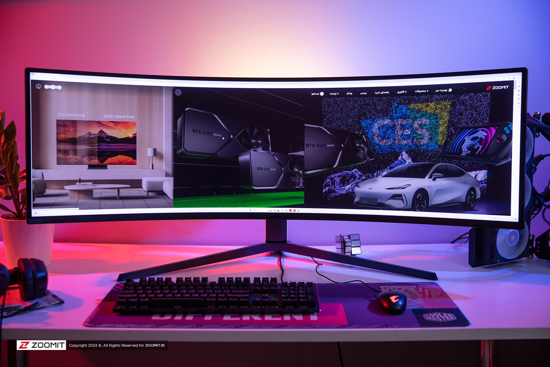 زاویه دید از روبه‌روی مانیتور Odyssey Neo G9 سامسونگ