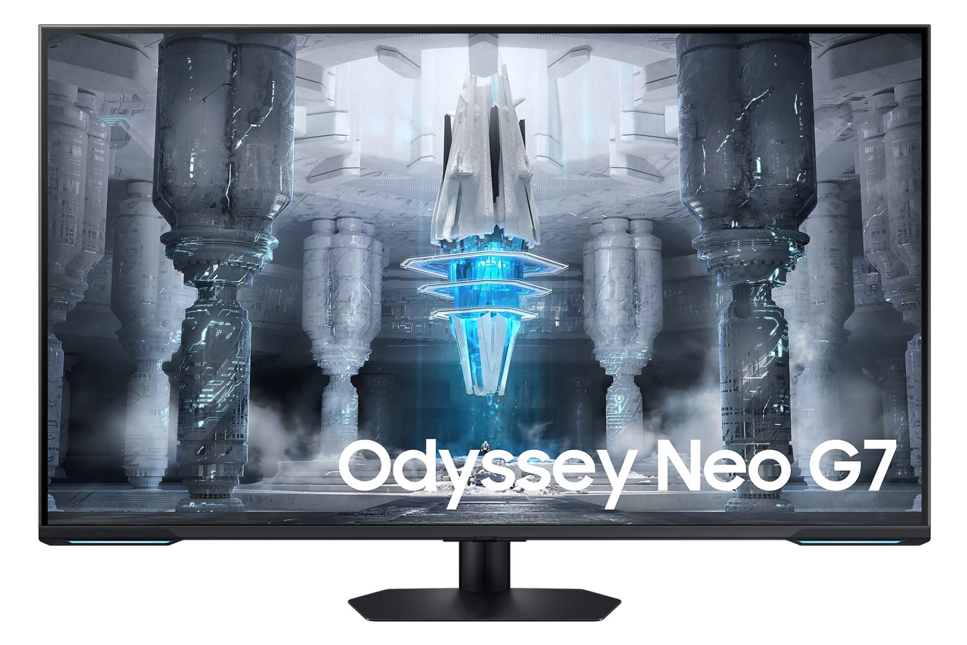 نمای جلو و رزولوشن مانیتور سامسونگ 43 اینچ مدل Odyssey Neo G7 S43CG70NC