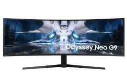 نمای جلو و رزولوشن مانیتور سامسونگ 49 اینچ مدل Odyssey Neo G9 LS49AG952NNXZA