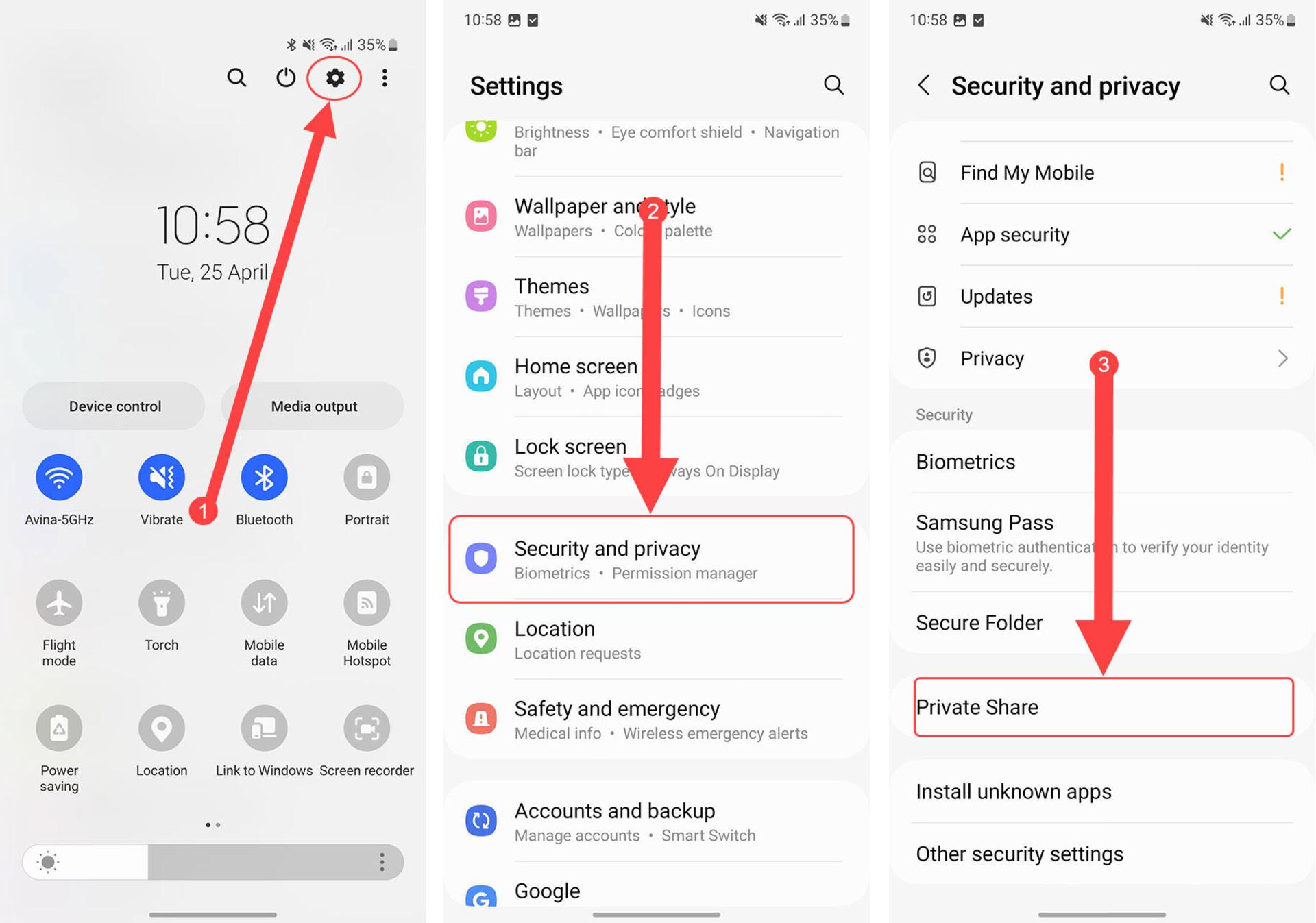 تنظیمات سامسونگ One UI 5.1