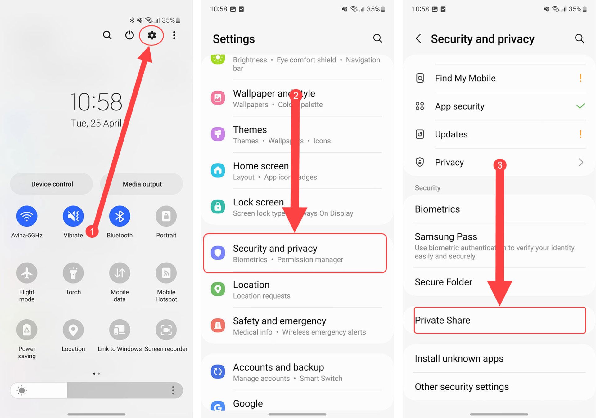 تنظیمات سامسونگ One UI 5.1