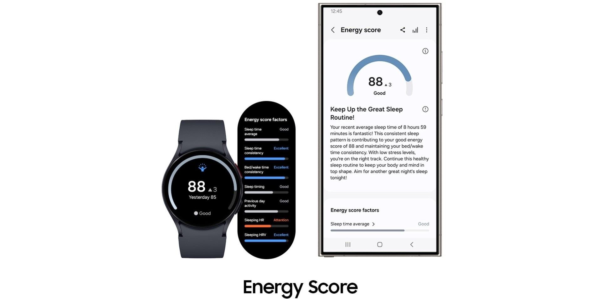 قابلیت Energy Score در One UI 6 Watch