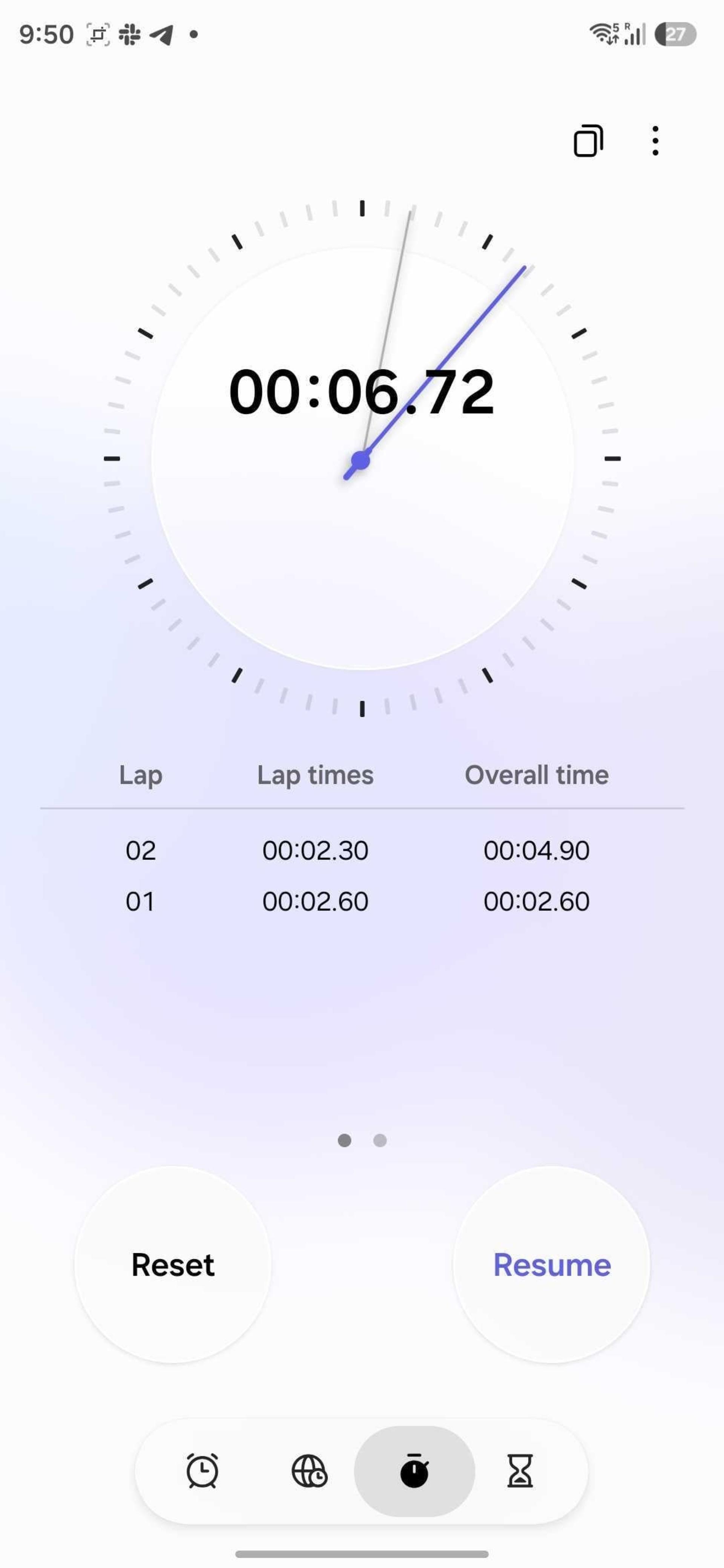کرنومتر اپلیکیشن ساعت One UI 8.5