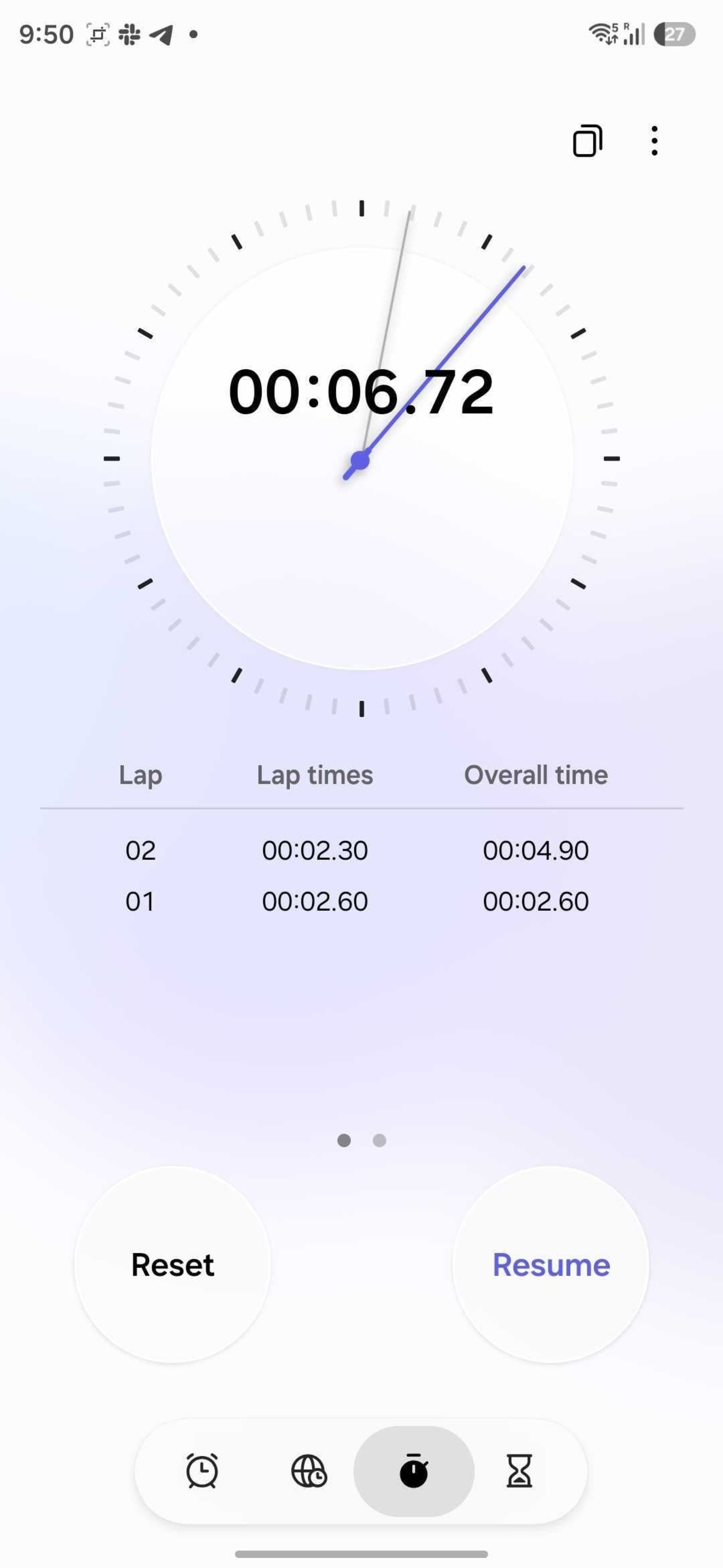 کرنومتر اپلیکیشن ساعت One UI 8.5