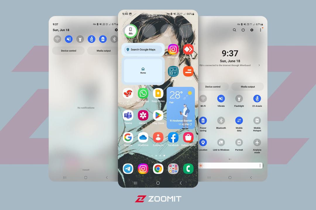 رابط کاربری پوسته One UI سامسونگ