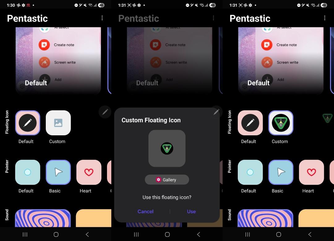 محیط اپلیکیشن Pentastic سامسونگ