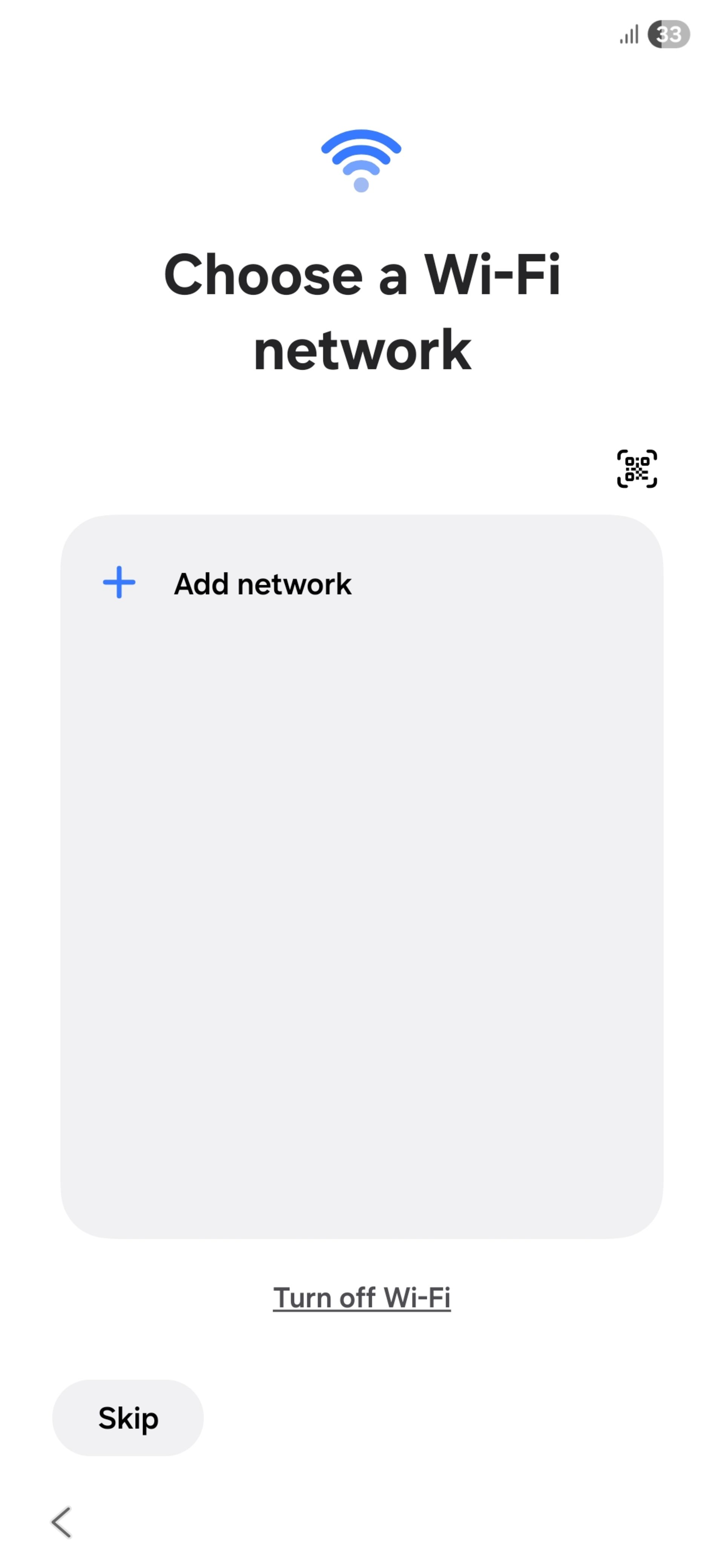 صفحه‌ی راه‌اندازی وای‌فای گوشی سامسونگ