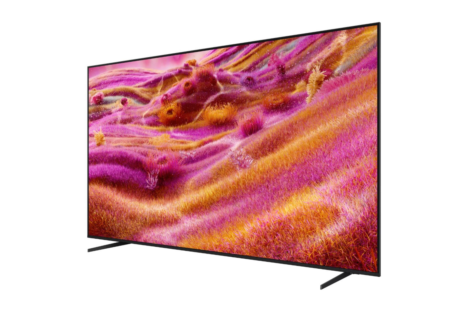 تلویزیون سامسونگ Samsung QN90F نمای جلو و راست