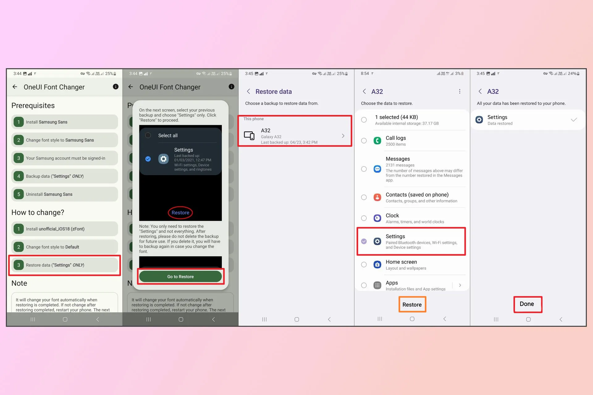ریستور کردن بکاپ تنظیمات گوشی سامسونگ