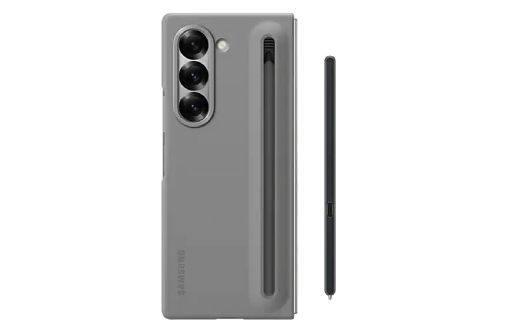 قاب گوشی سامسونگ Samsung S Pen Case for Samsung Galaxy Z Fold6 With S-Pen نمای پشت به همراه قلم
