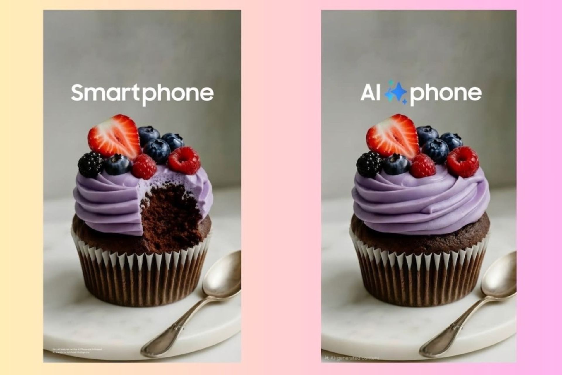 نمایی از دو کیک یکی سالم و دیگری خورده‌شده