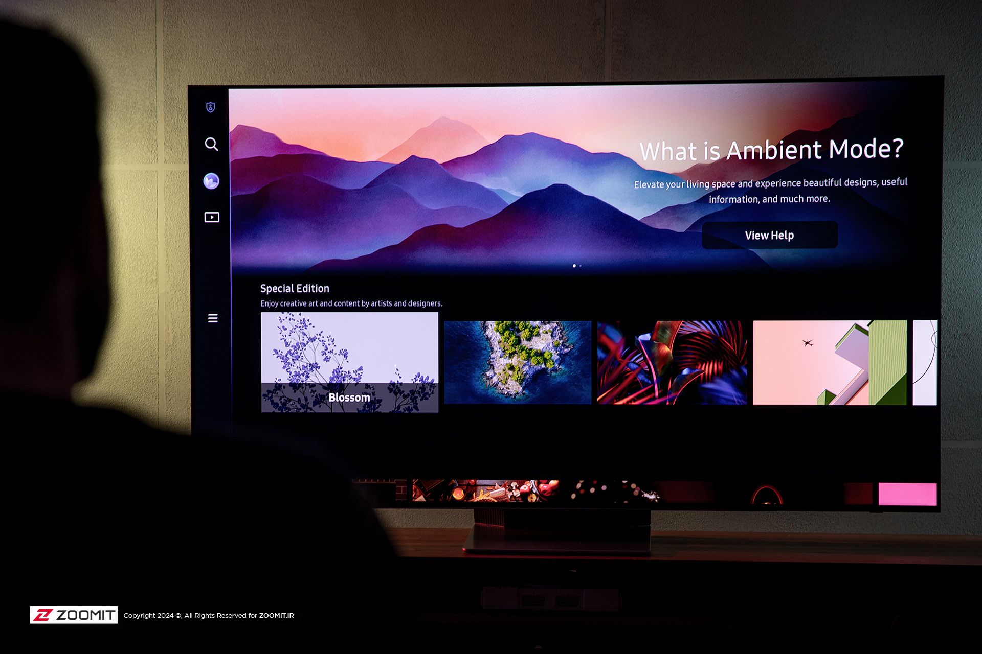 Ambient Mode feature in Samsung OLED TV S95B