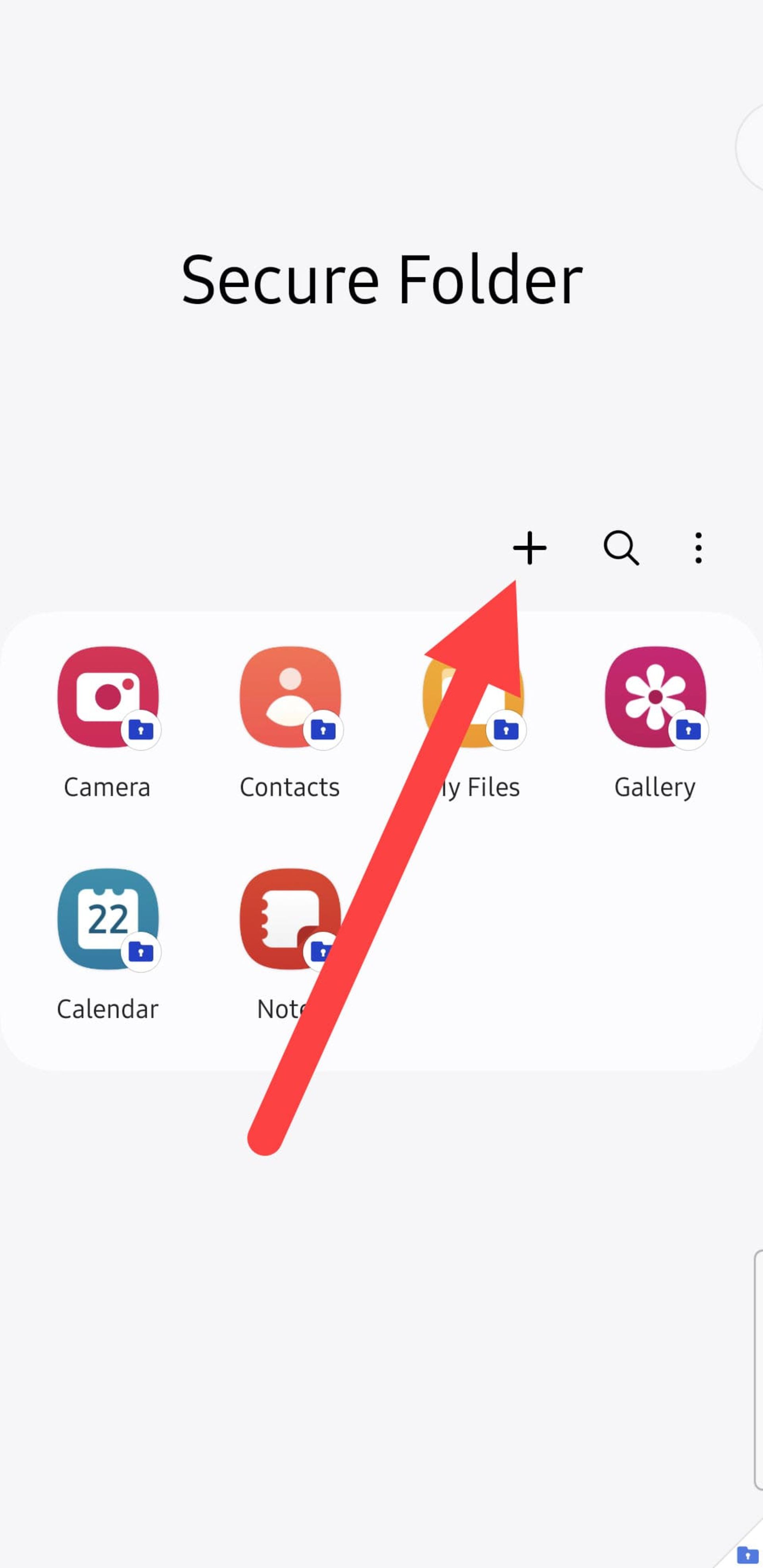 Secure Folder settings on Samsung phones