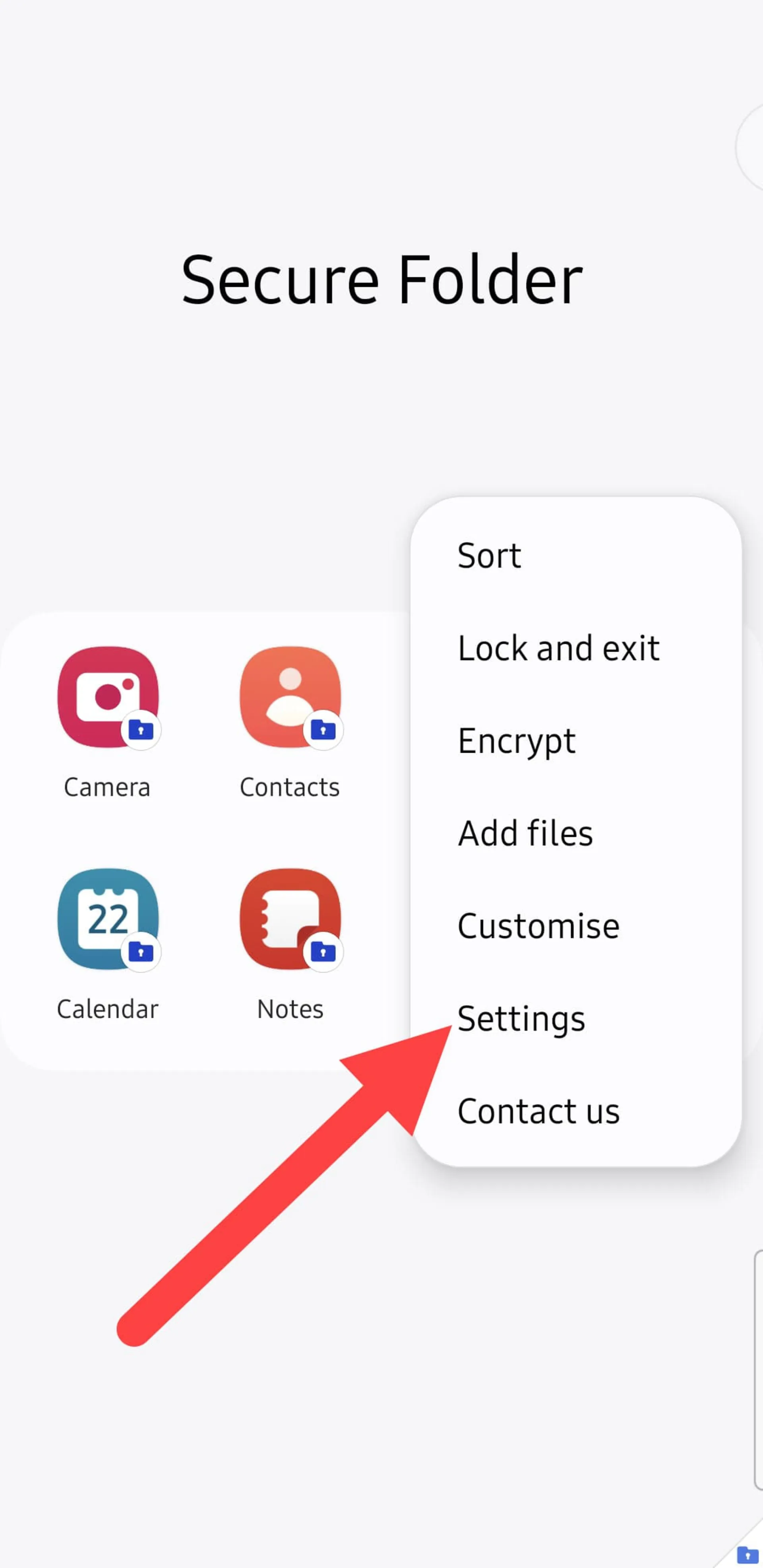 Add app in Secure Folder on Samsung phone