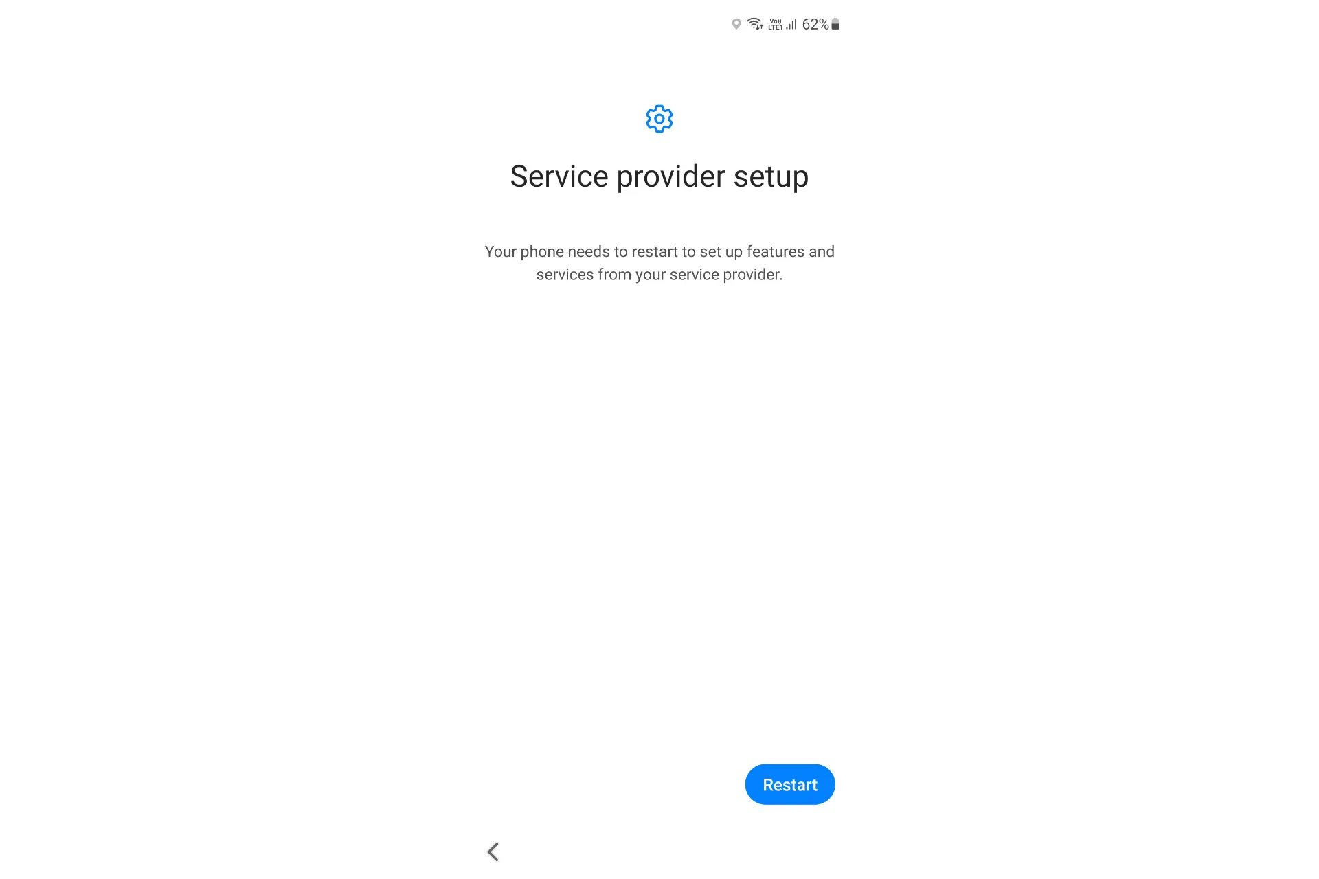 پیغام Service provider setup سامسونگ