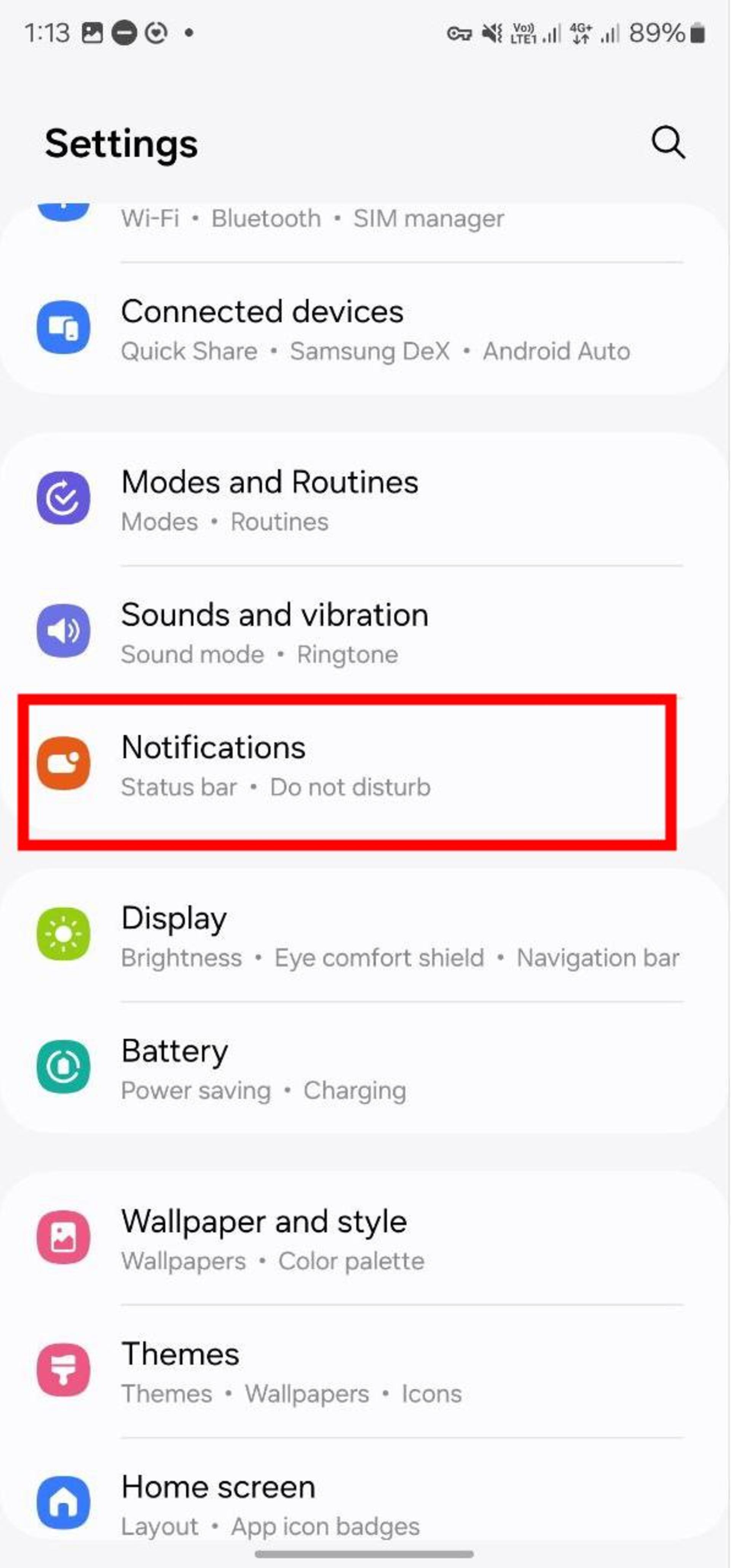 گزینه Do not disturb گوشی سامسونگ