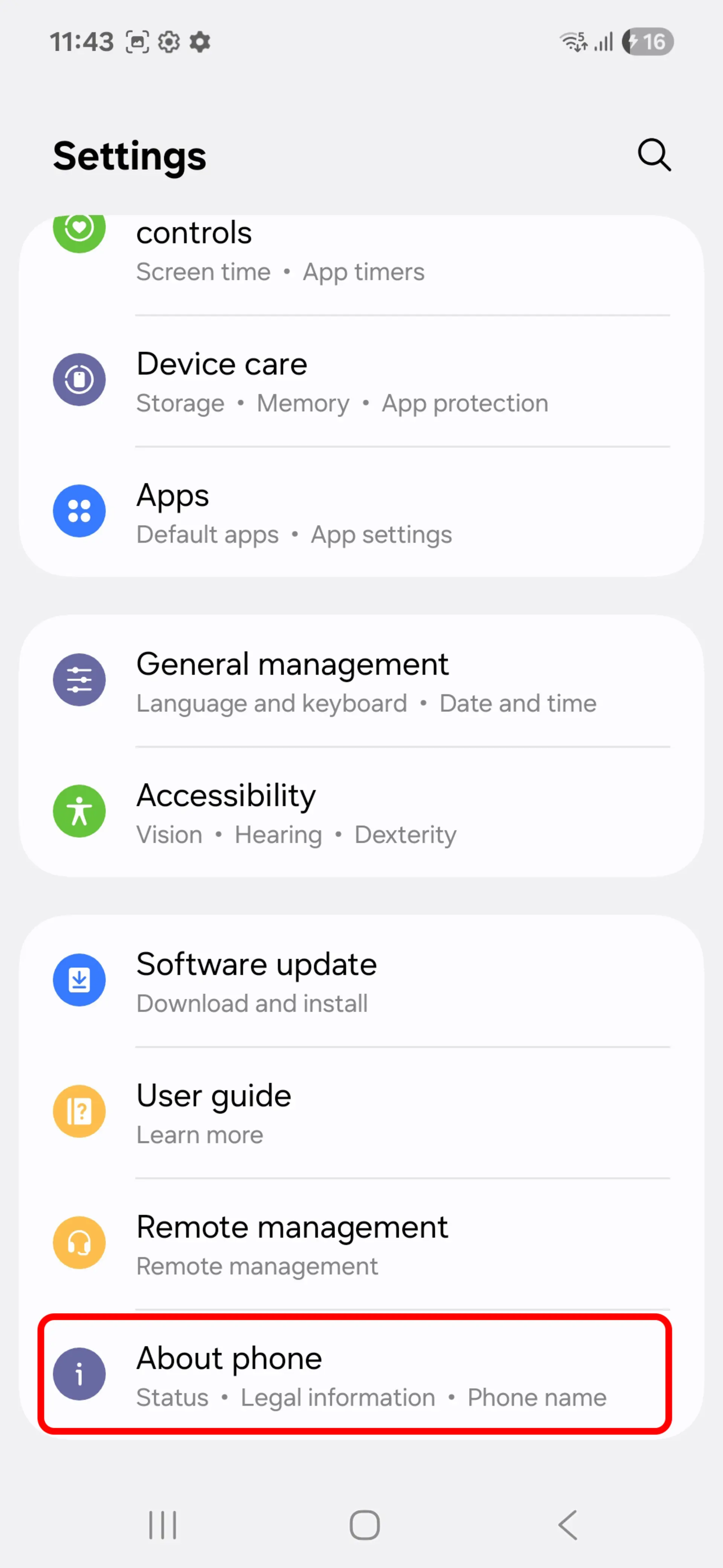 صفحه تنظیمات One UI 7