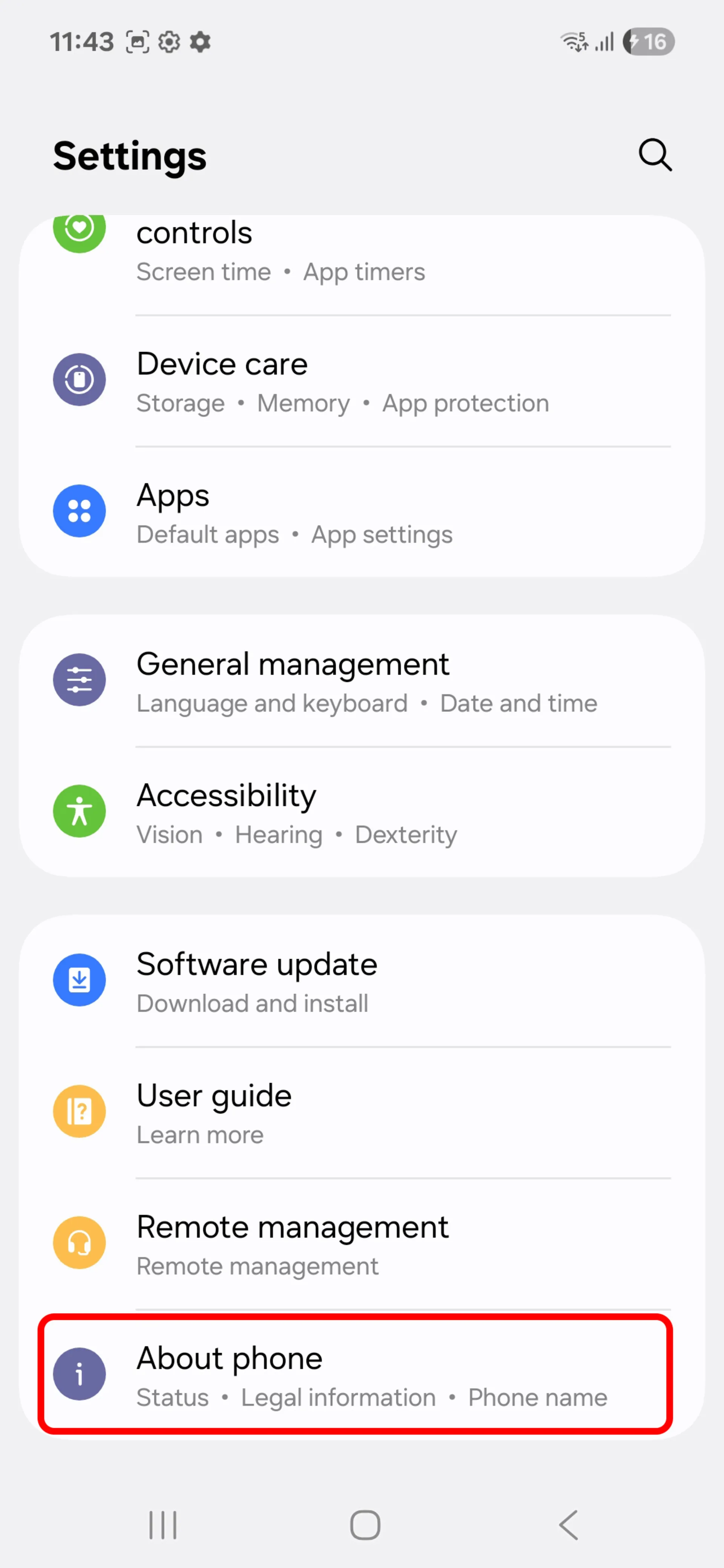 صفحه تنظیمات One UI 7