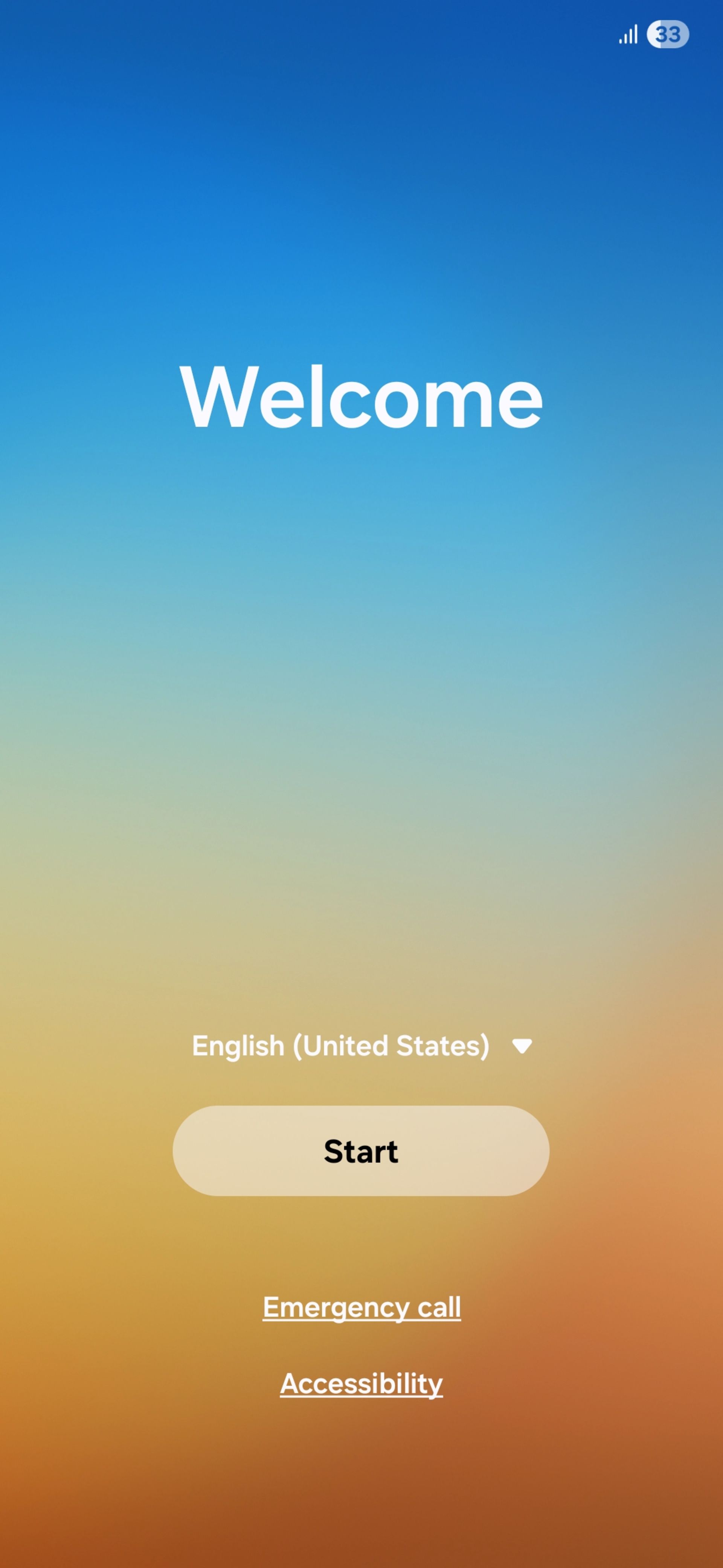 صفحه‌ی راه‌اندازی اولیه‌ی گوشی سامسونگ