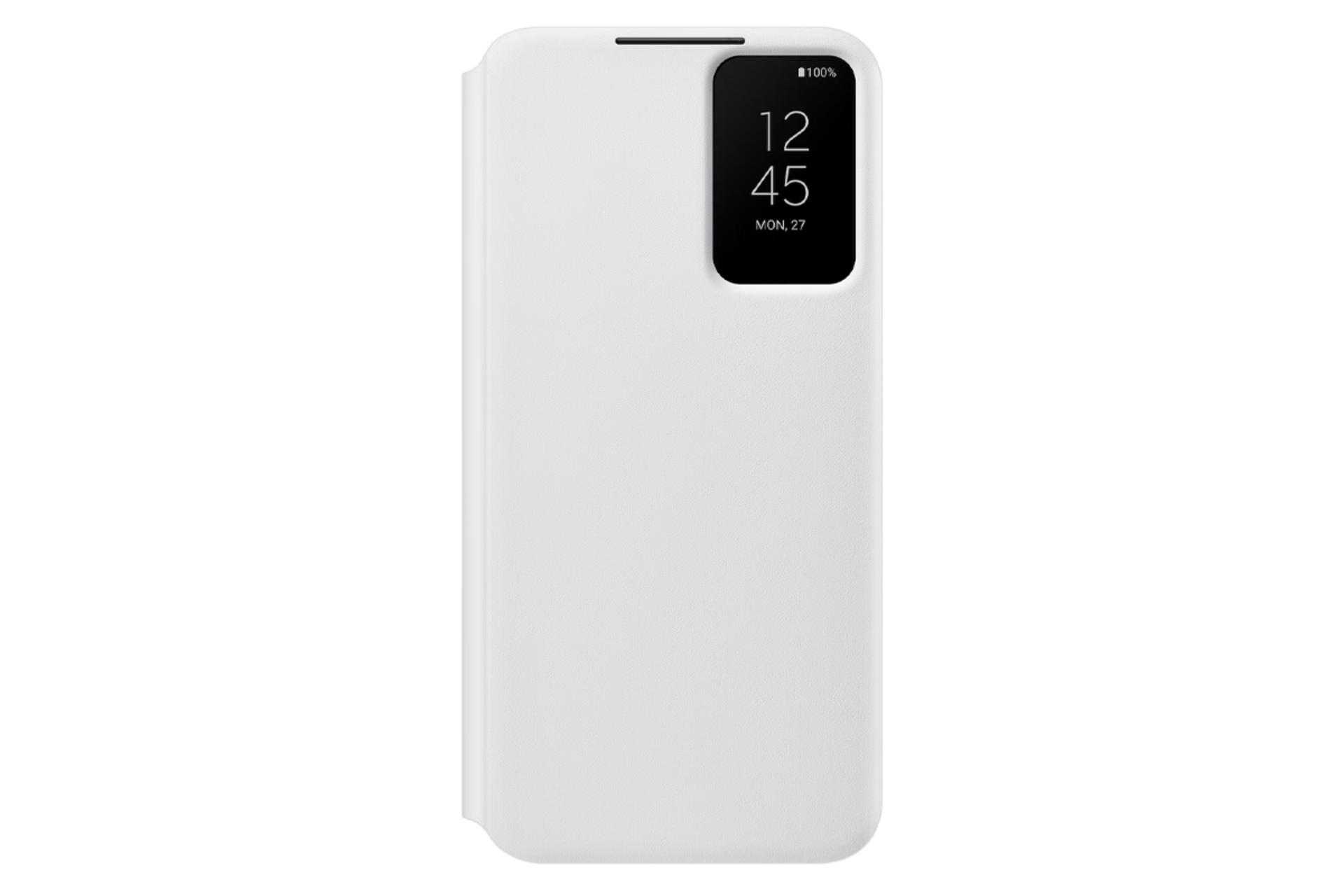 رنگ سفید کیف کلاسوری سامسونگ مدل Smart Clear View مناسب سامسونگ Galaxy S22 Plus