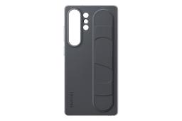 نمای پنل پشت قاب گوشی سامسونگ مدل Standing Grip مناسب سامسونگ Galaxy S25 Ultra با نمایش برش دوربین‌ها کاور رنگ مشکی