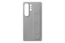 نمای پنل پشت قاب گوشی سامسونگ مدل Standing Grip مناسب سامسونگ Galaxy S25 Ultra با نمایش برش دوربین‌ها کاور رنگ خاکستری