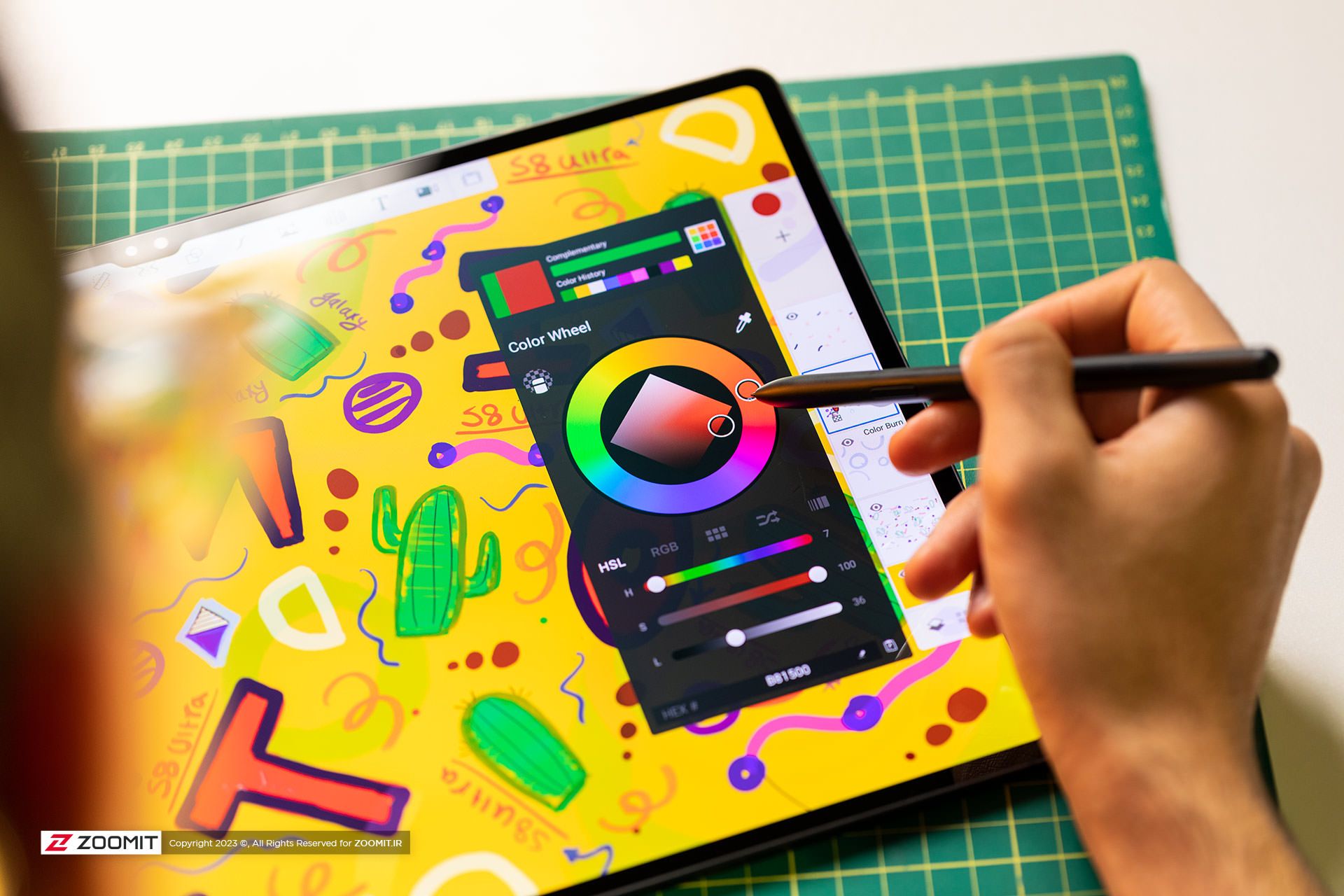 تبلت گلکسی تب اس ۸ سامسونگ - نقاشی کشیدن با قلم اس پن