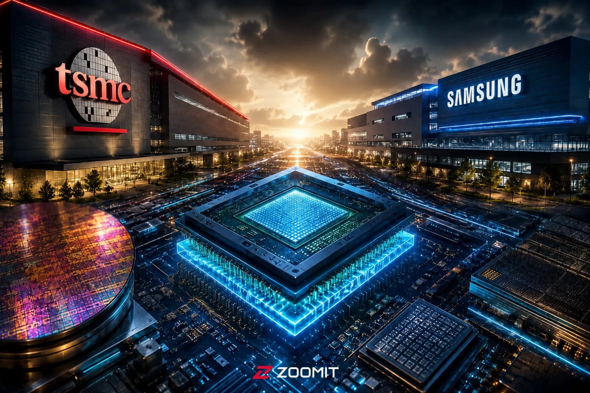 لوگو سامسونگ و TSMC در یک طرح گرافیکی