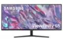 نمای جلو و لوگوی مانیتور سامسونگ 34 اینچ مدل ViewFinity S5 S50GC LS34C500GAMXUE