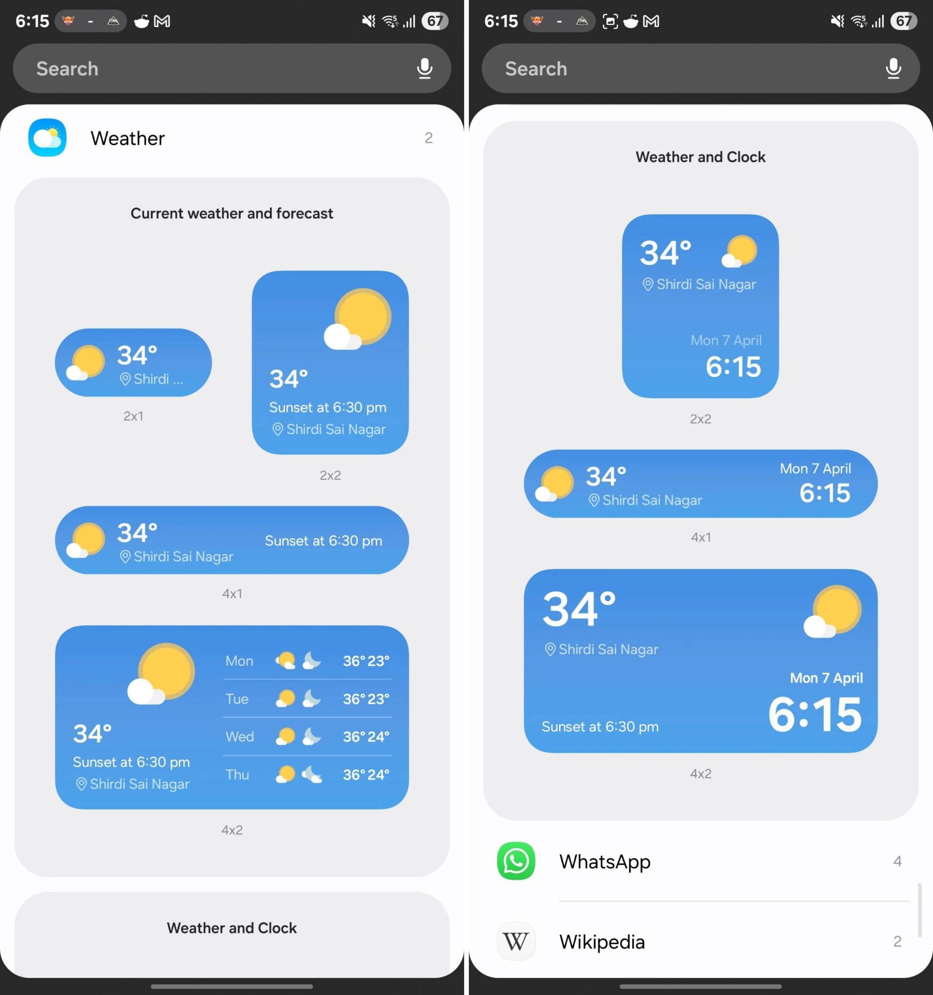طراحی جدید اپلیکیشن آب و هوا One UI 7