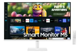 نمای جلو و رزولوشن مانیتور سامسونگ 27 اینچ مدل White Smart Monitor M5 S32CM501EN