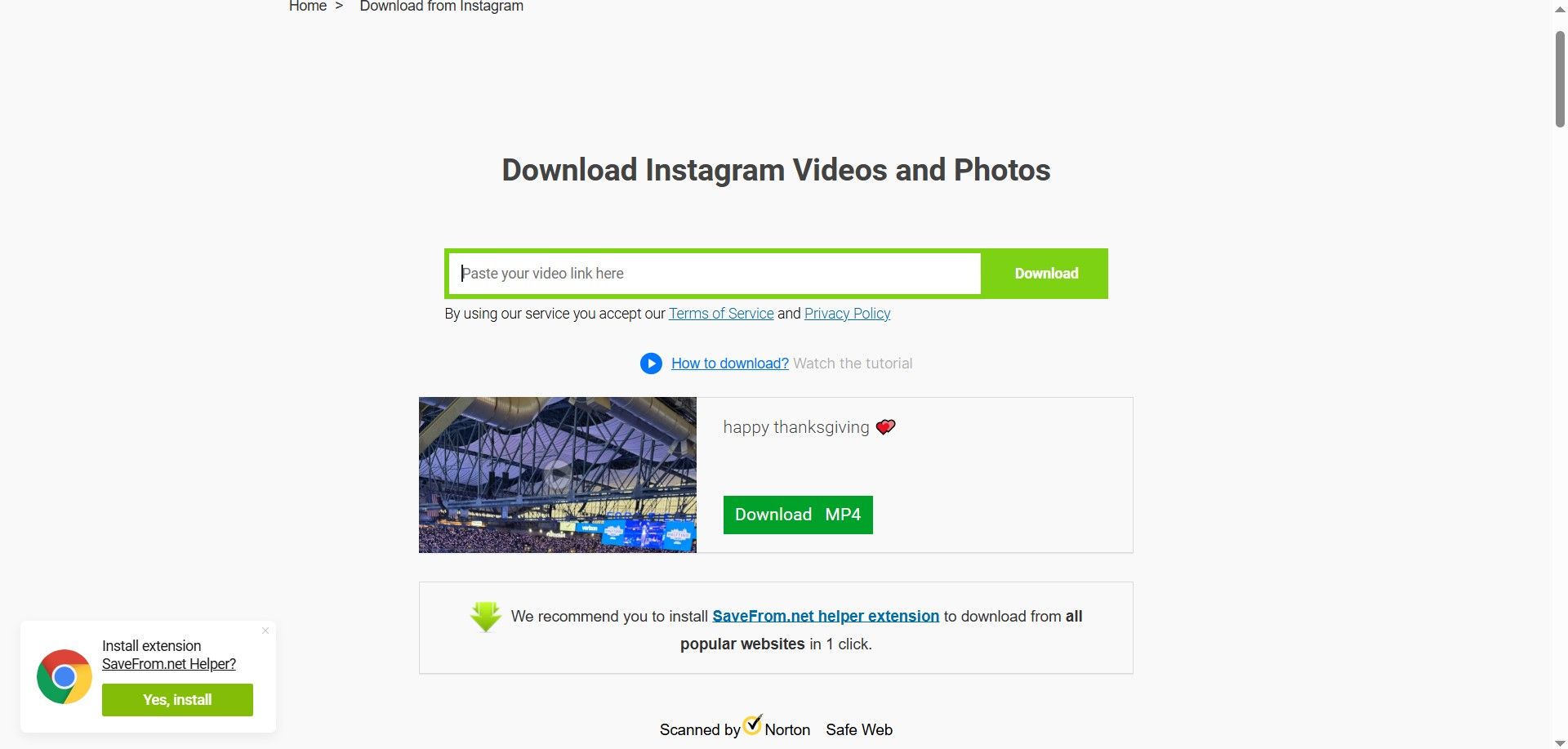 وب‌سایت دانلودر savefrom.net
