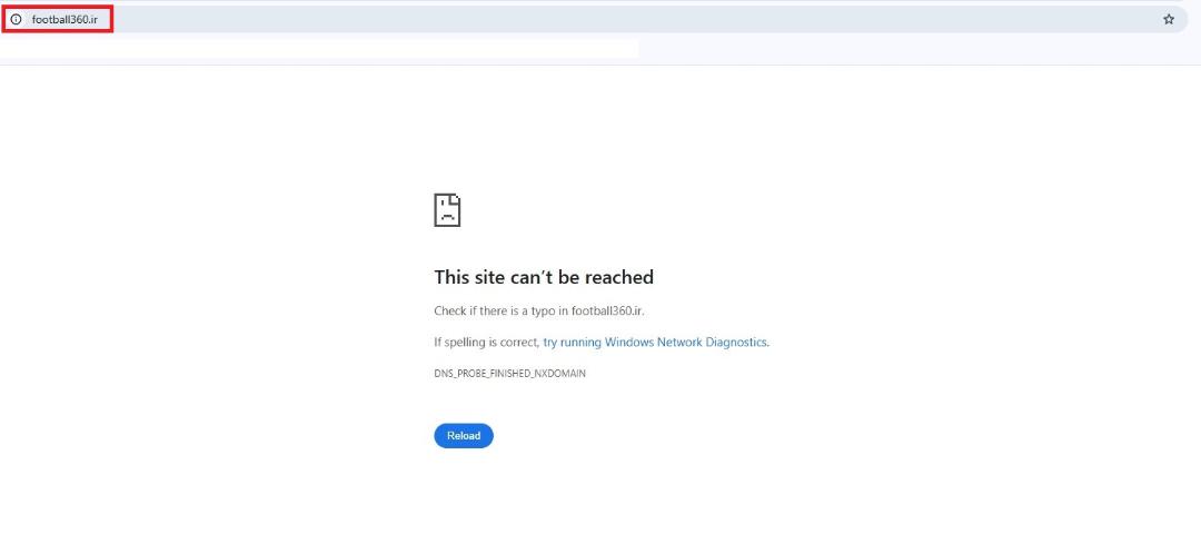 از دسترس خارج شدن سایت فوتبال ۳۶۰