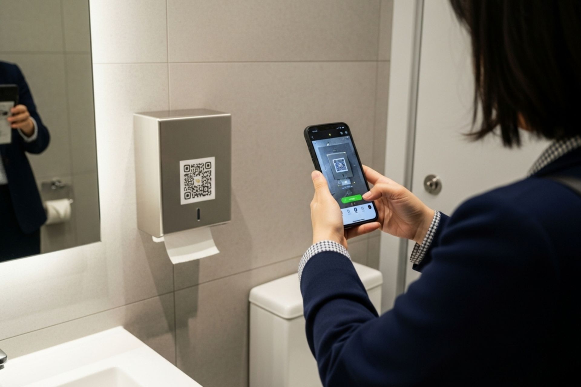 اسکن کد QR برای دریافت دستمال کاغذی