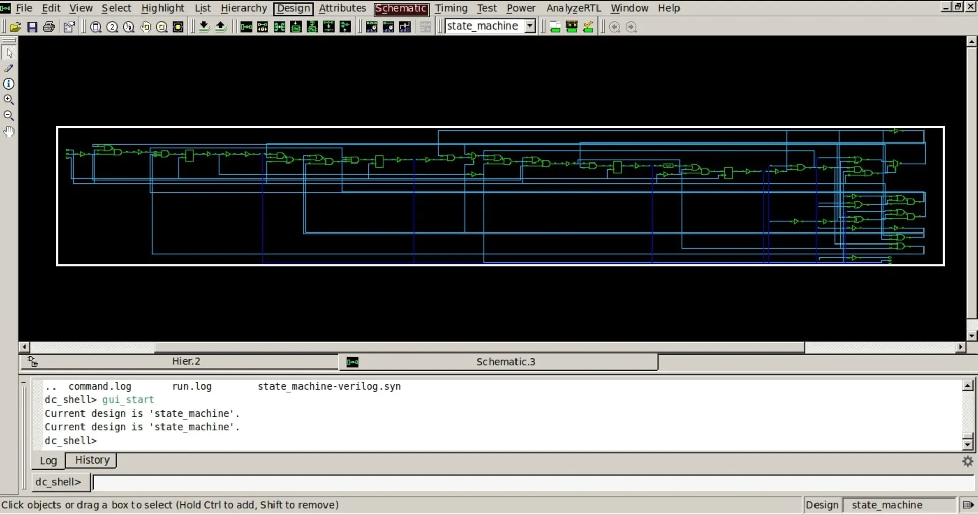 محیط کاربری Synopsys Design Compiler