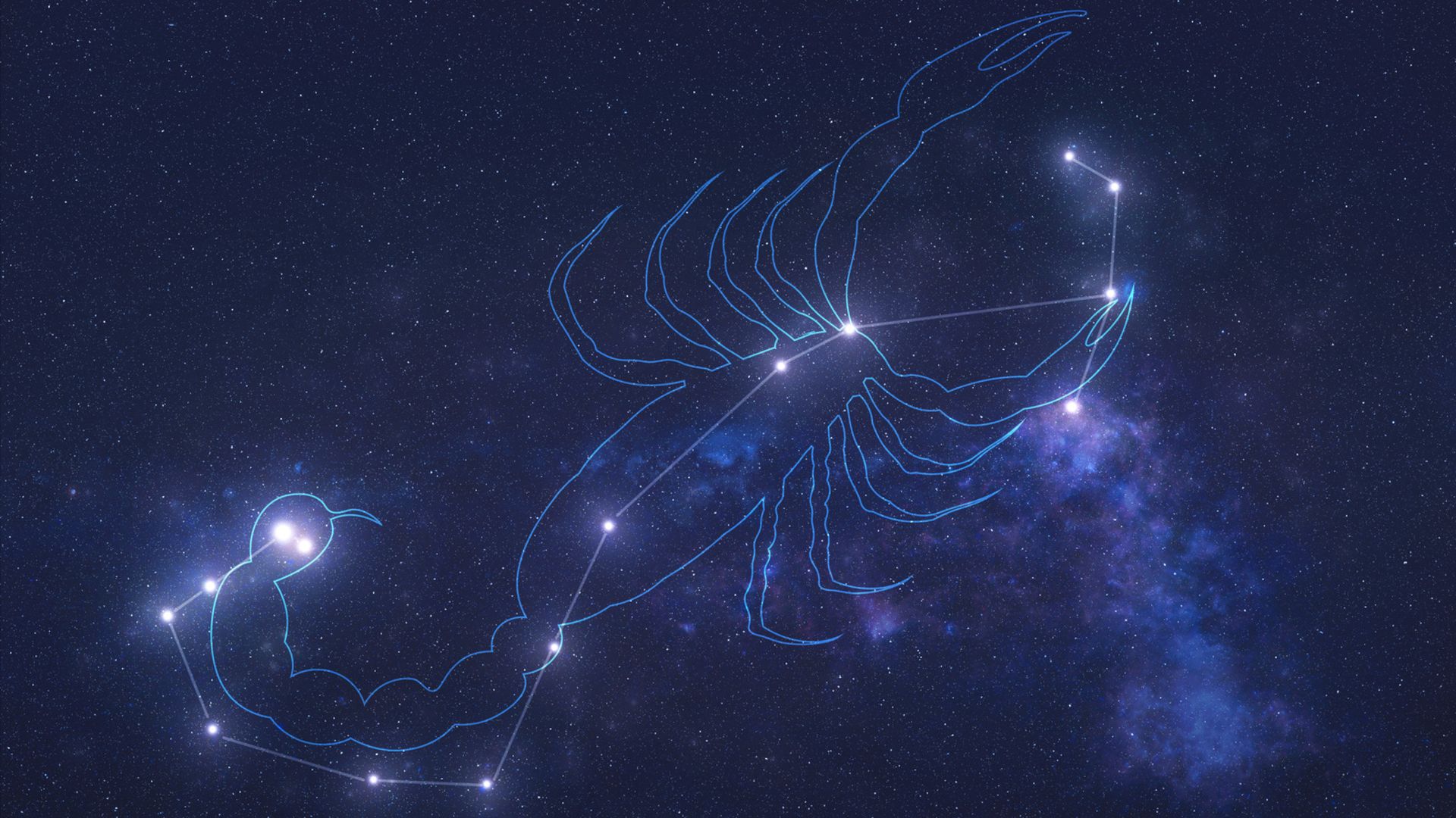 The constellation of Scorpio consists of the connecting line of several stars and the power of imagination.