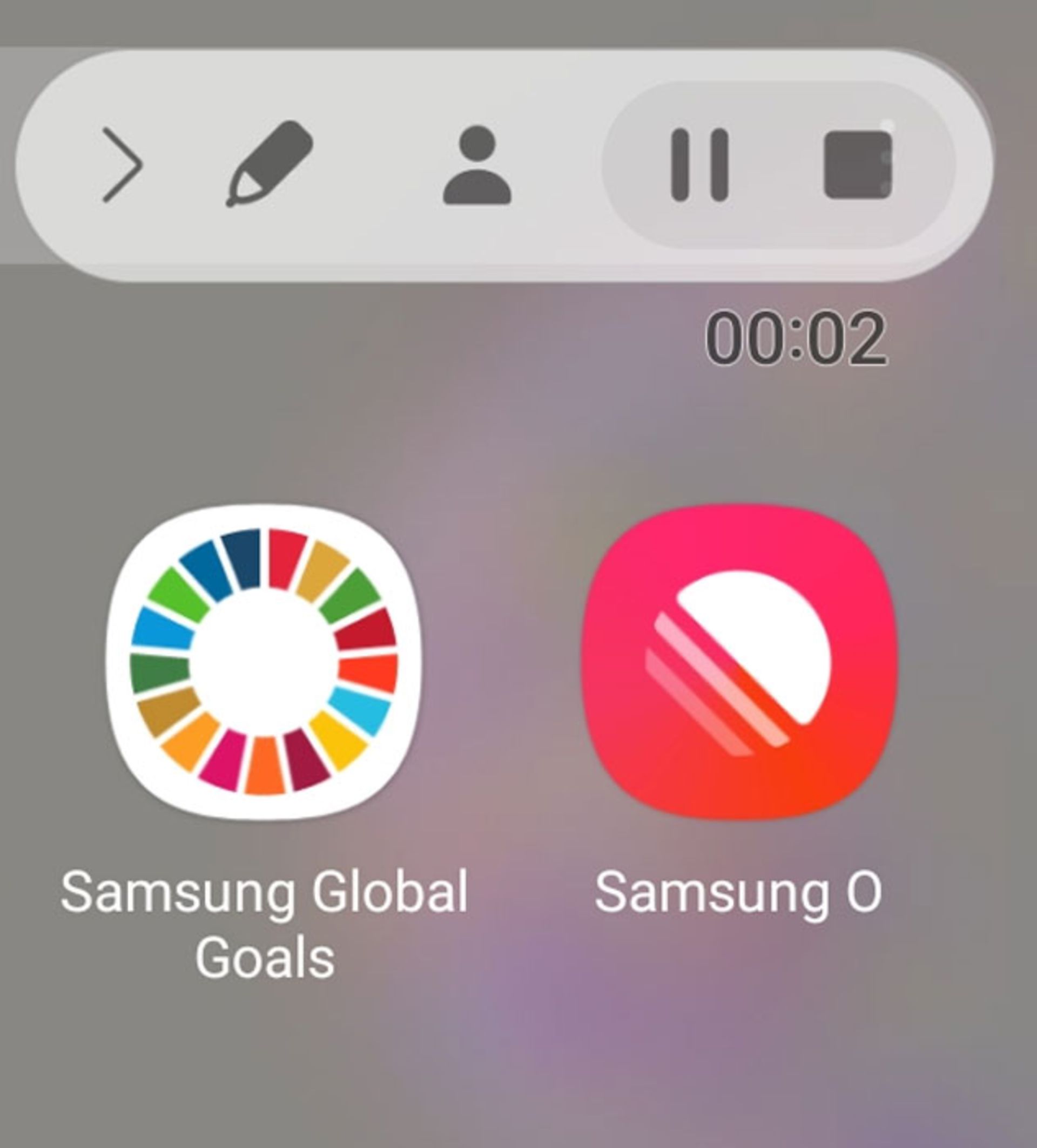 منوی ضبط صفحه‌نمایش گوشی سامسونگ