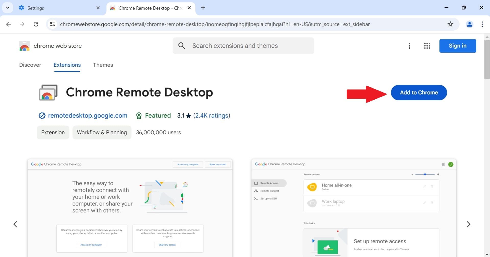 افزونه‌ی Chrome Remote Desktop