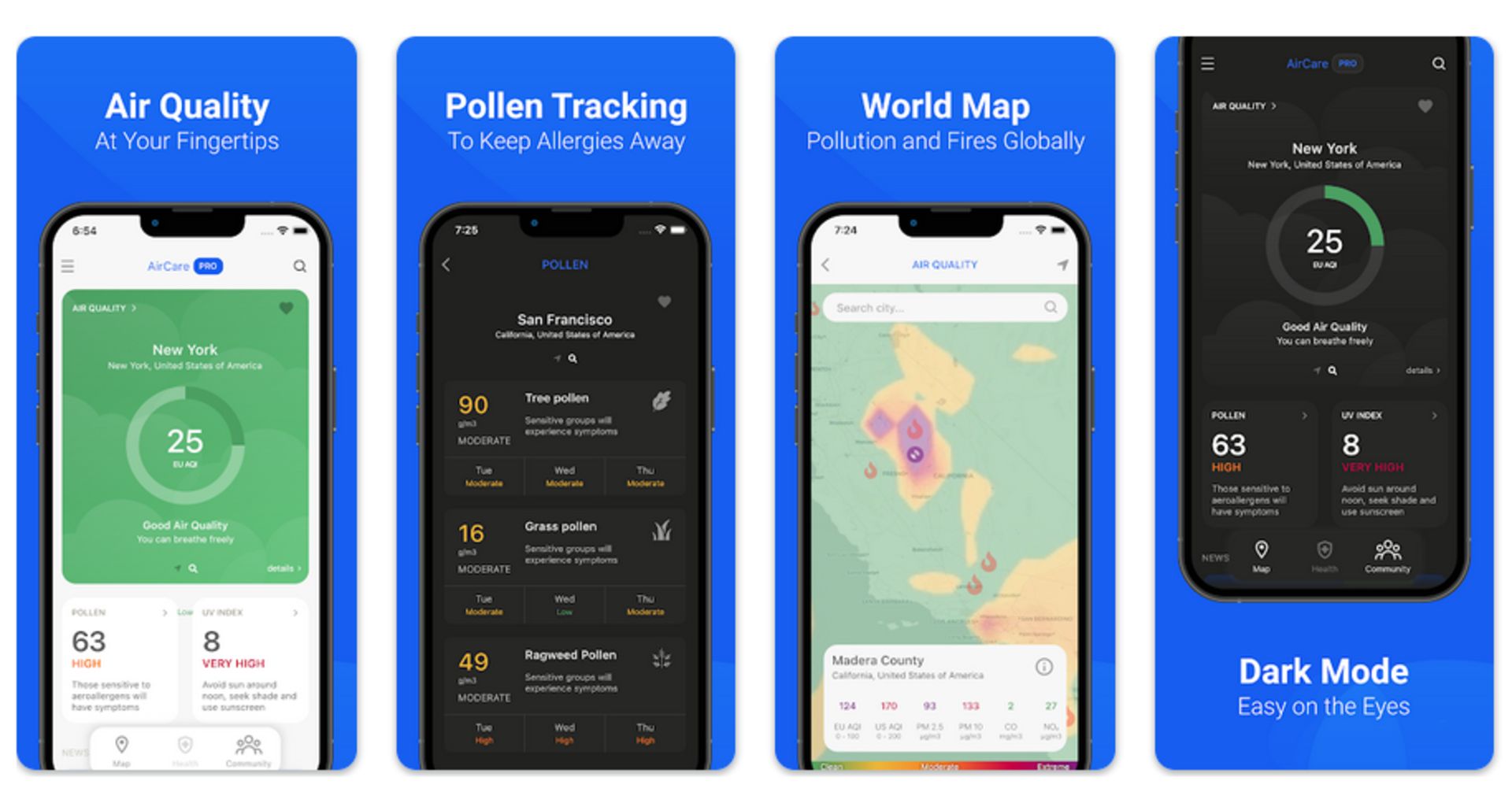 اپلیکیشن Air Quality & Pollen - AirCare