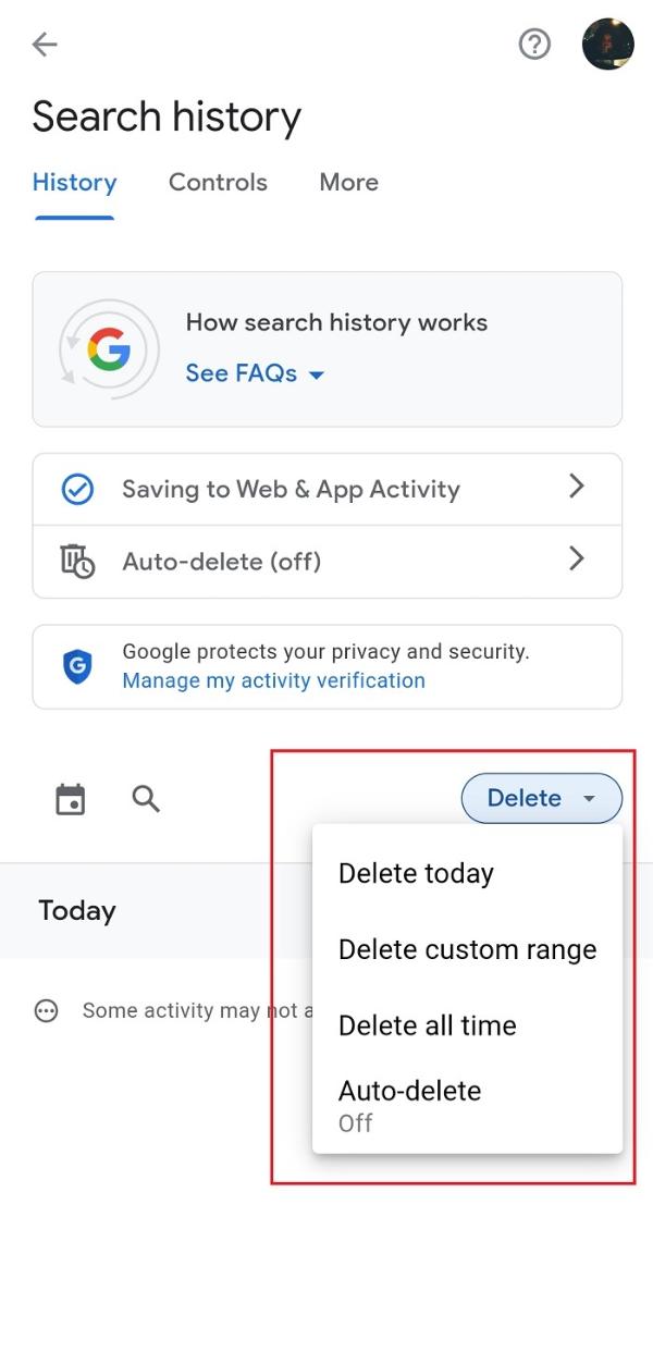 Clearing the search history of Firefox Android