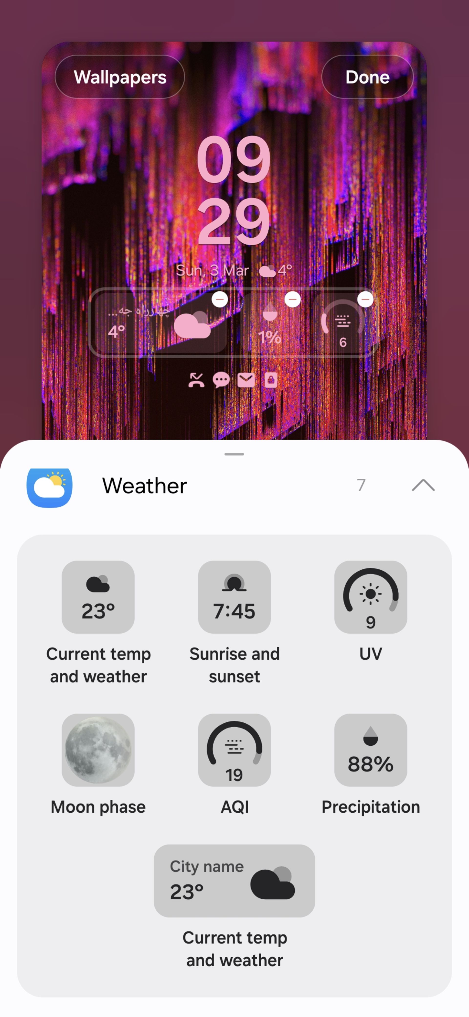 One UI 6.1 Lock Screen widgets