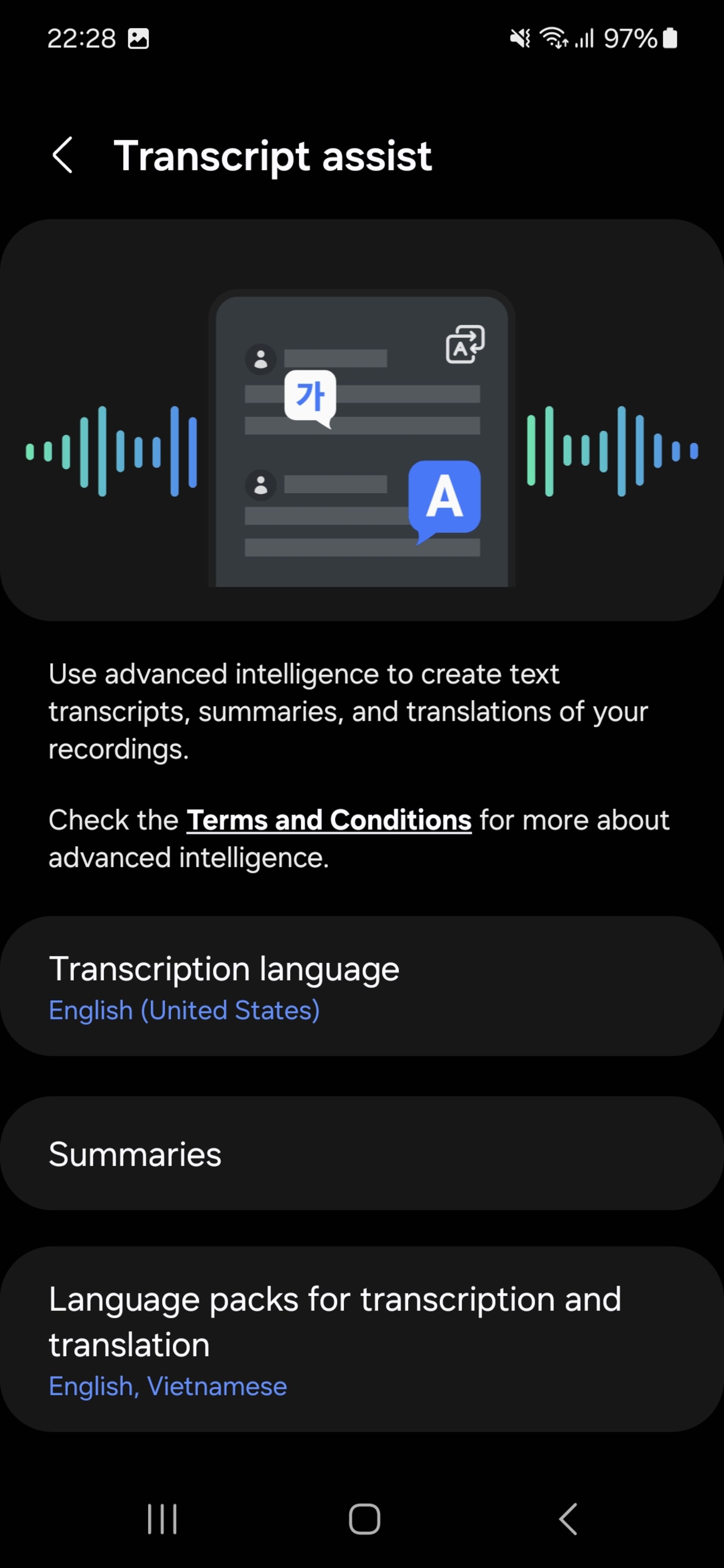 Galaxy AI Transcript Assist