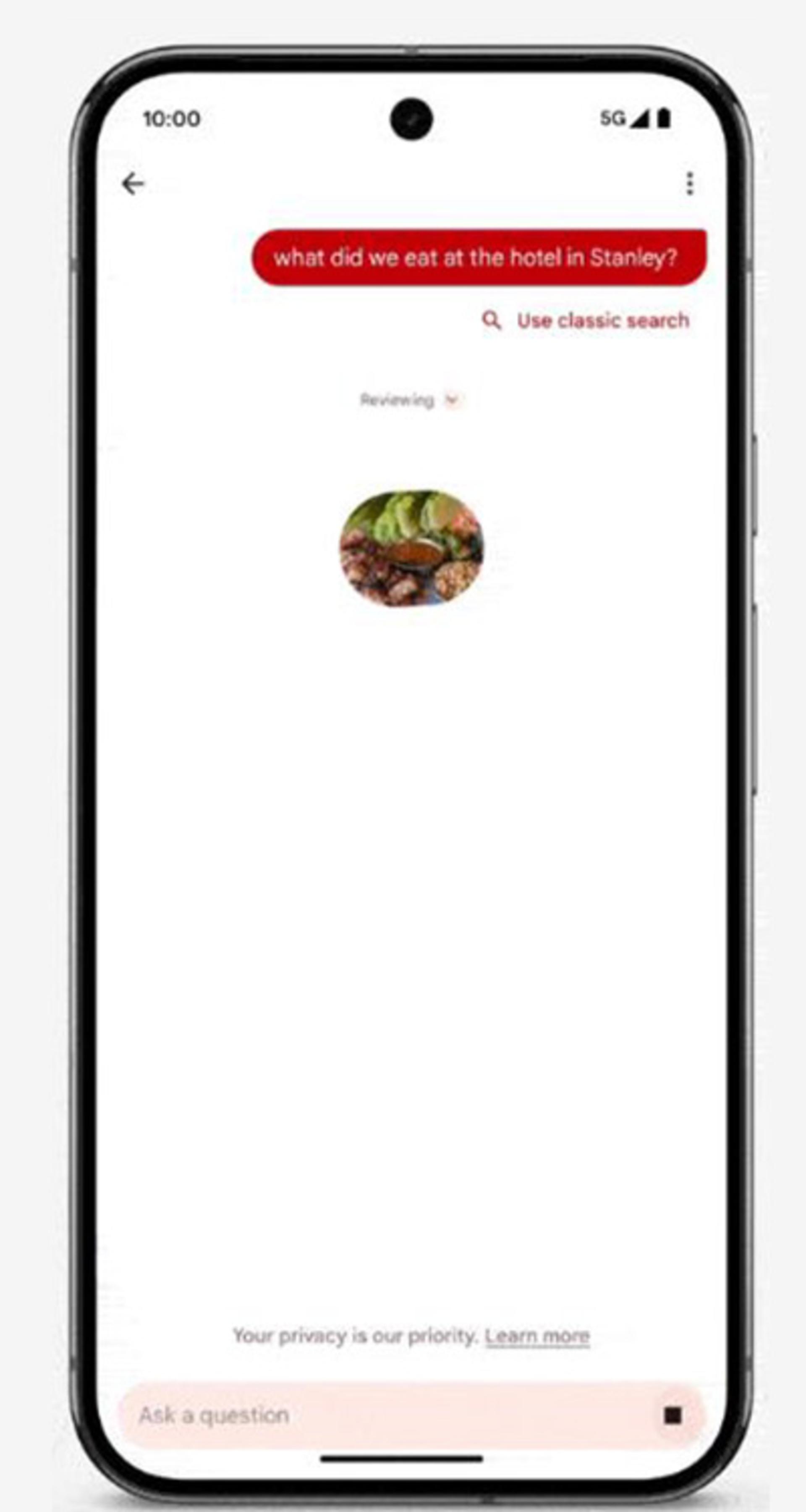 جستجوی عکس در برنامه Google Photos با استفاده از ویژگی Ask Photos مرحله سوم