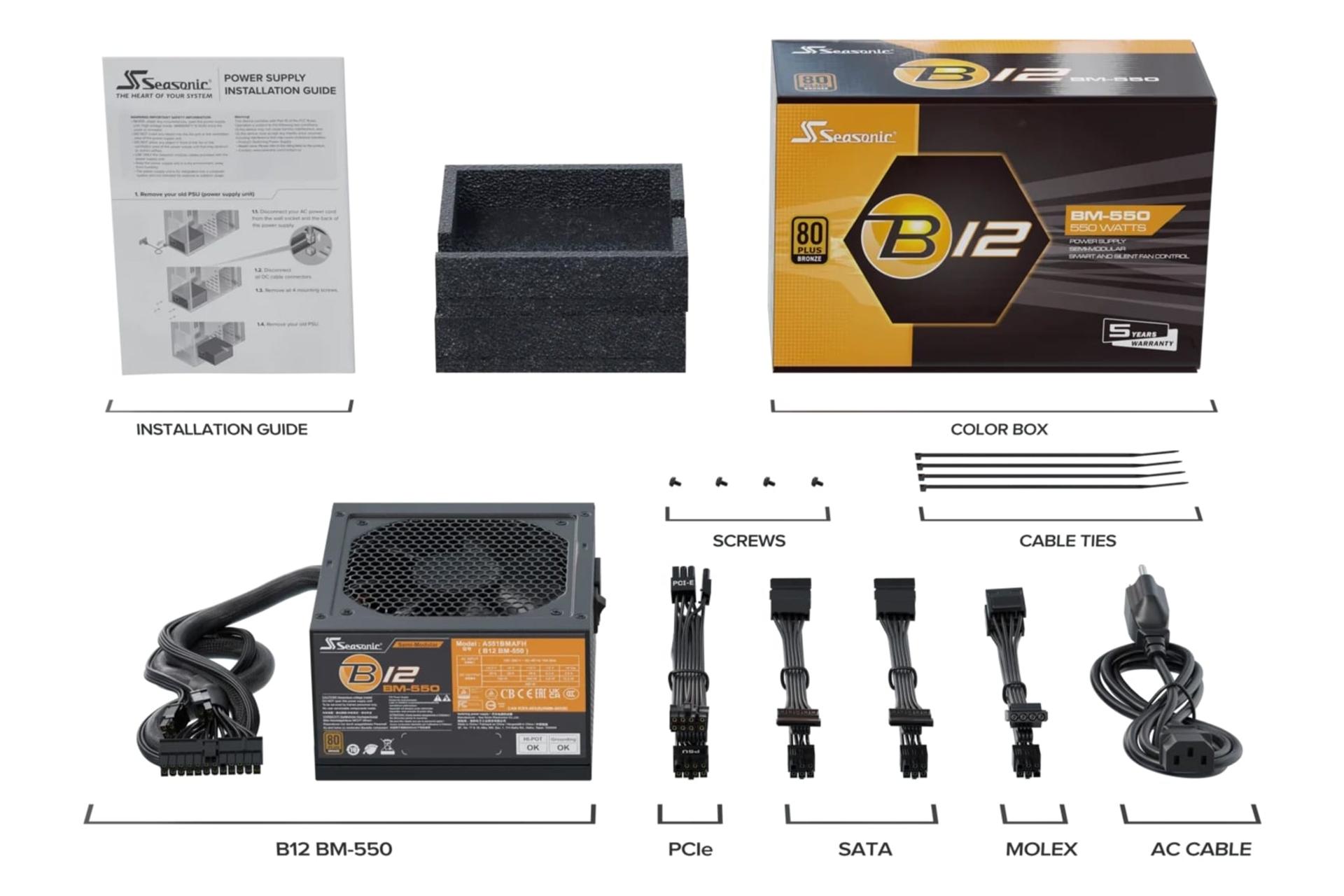 اقلام همراه پاور کامپیوتر سی سونیک Seasonic B12 BM 550W