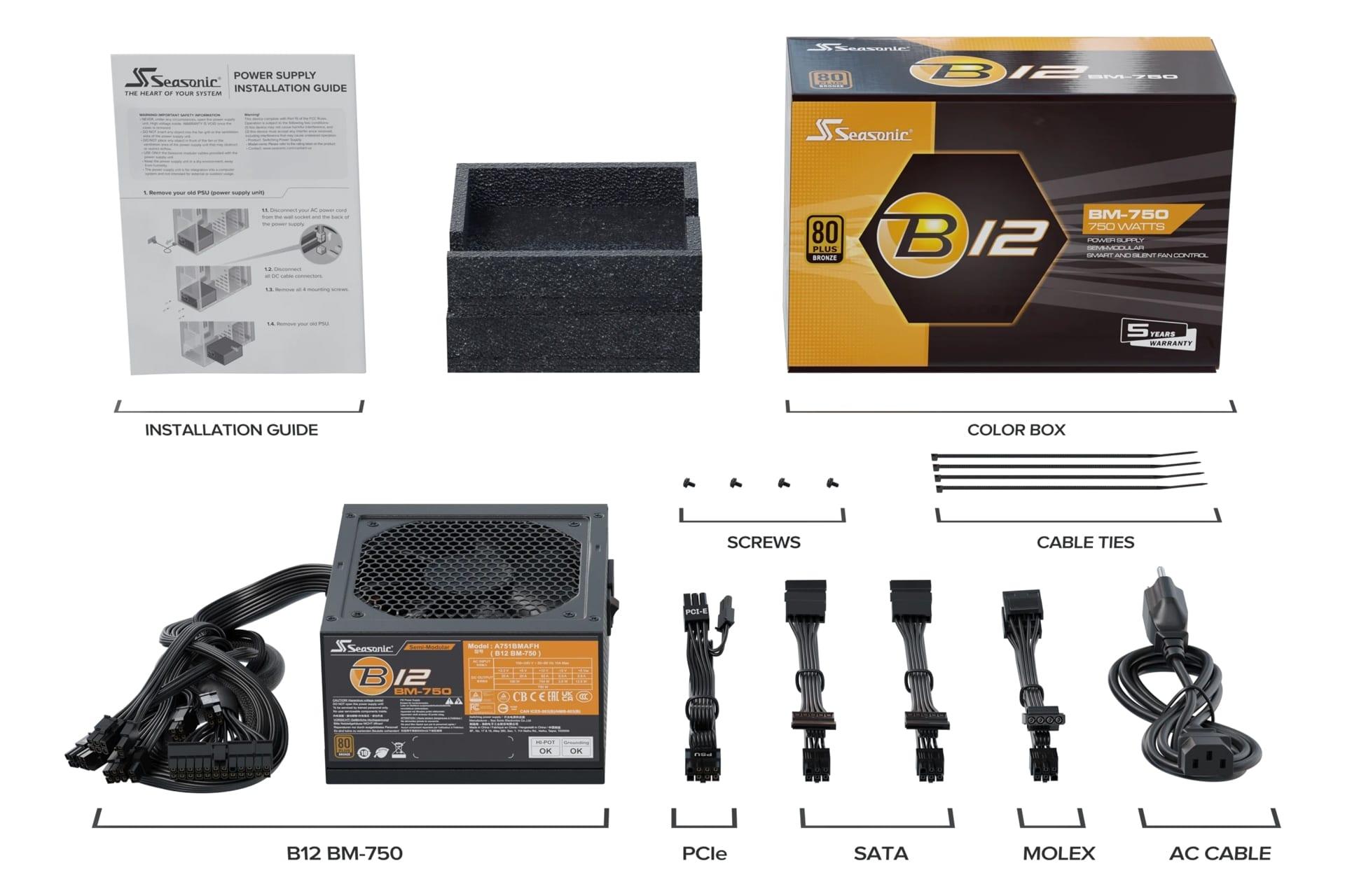 اقلام همراه پاور کامپیوتر سی سونیک Seasonic B12 BM 750W