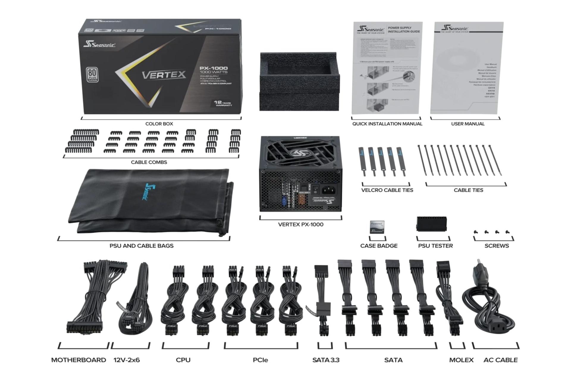 اقلام همراه پاور کامپیوتر سی سونیک Seasonic VERTEX PX ATX 3.1 1000W