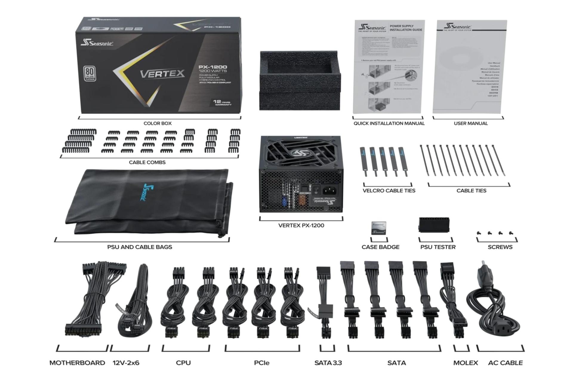 اقلام همراه پاور کامپیوتر سی سونیک Seasonic VERTEX PX ATX 3.1 1200W