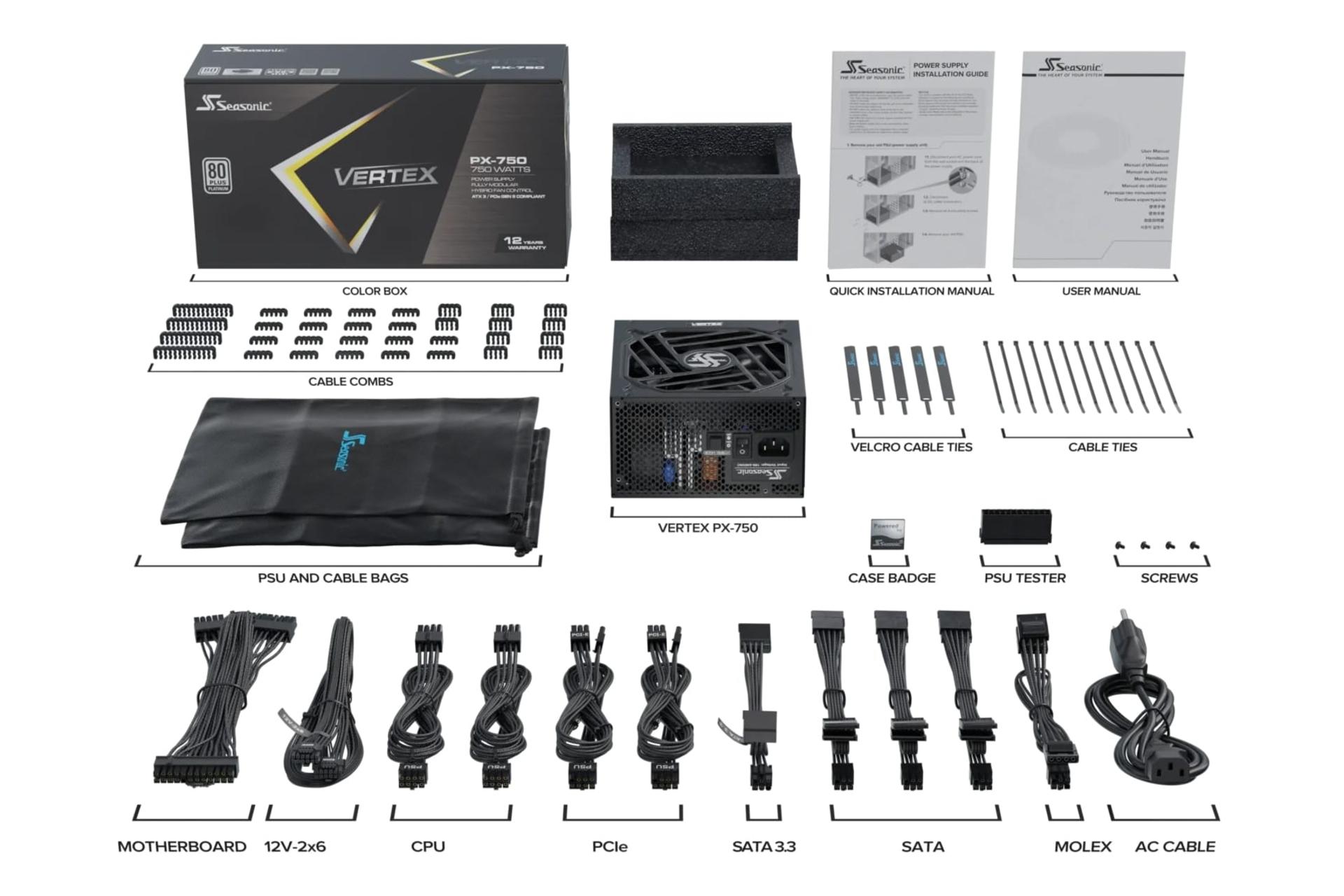 اقلام همراه پاور کامپیوتر سی سونیک Seasonic VERTEX PX ATX 3.1 750W